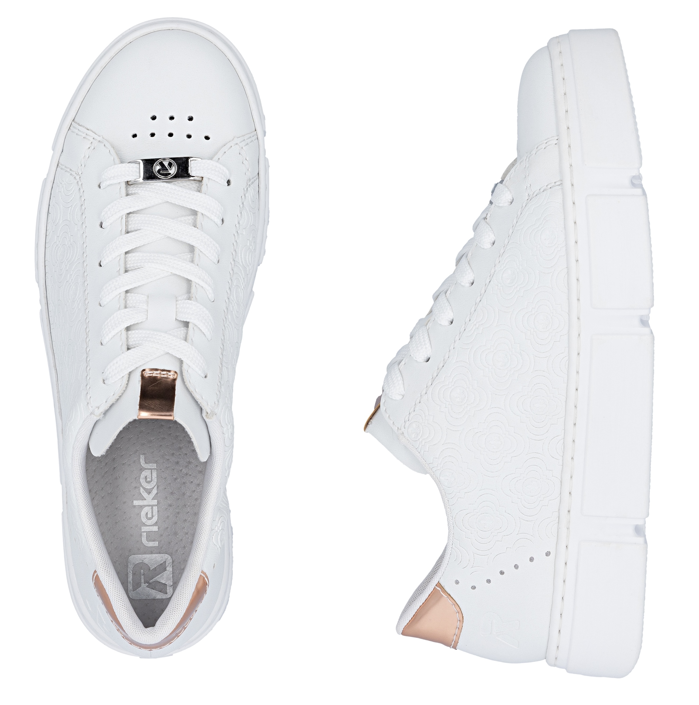 Rieker Plateausneaker  mit metallicfarbenen Akzenten, Freizeitschuh, Halbschuh, Schnürschuh