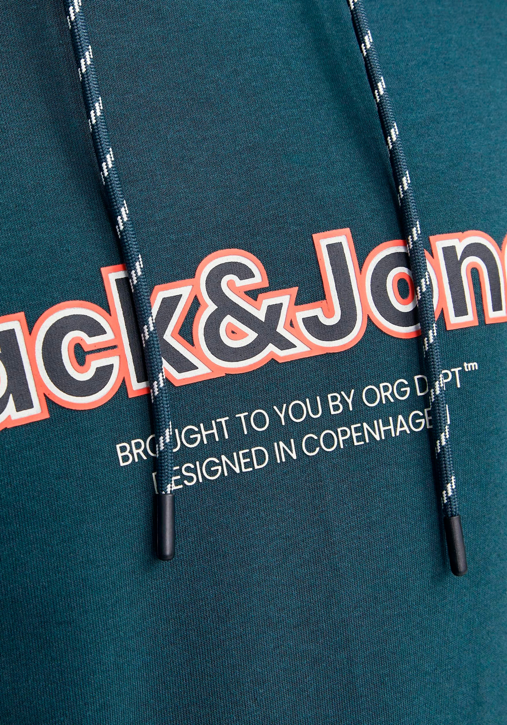 Jack & Jones Hoodie »JORLAKEWOOD SWEAT HOOD BF«, mit coolem Print