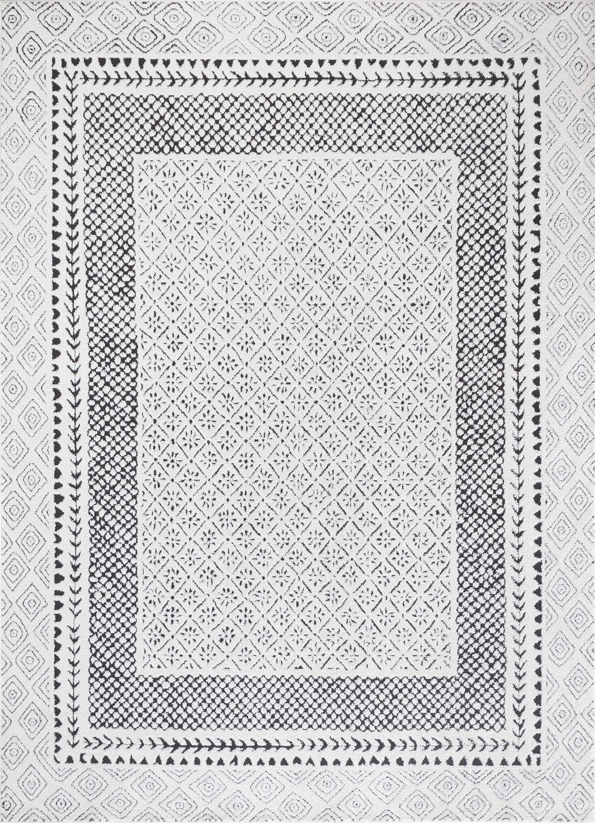 Livabliss Teppich »MONACO«, rechteckig, 14 mm Höhe, Skandinavischer Teppich, Kurzflor Boho-Wohnzimmerteppich