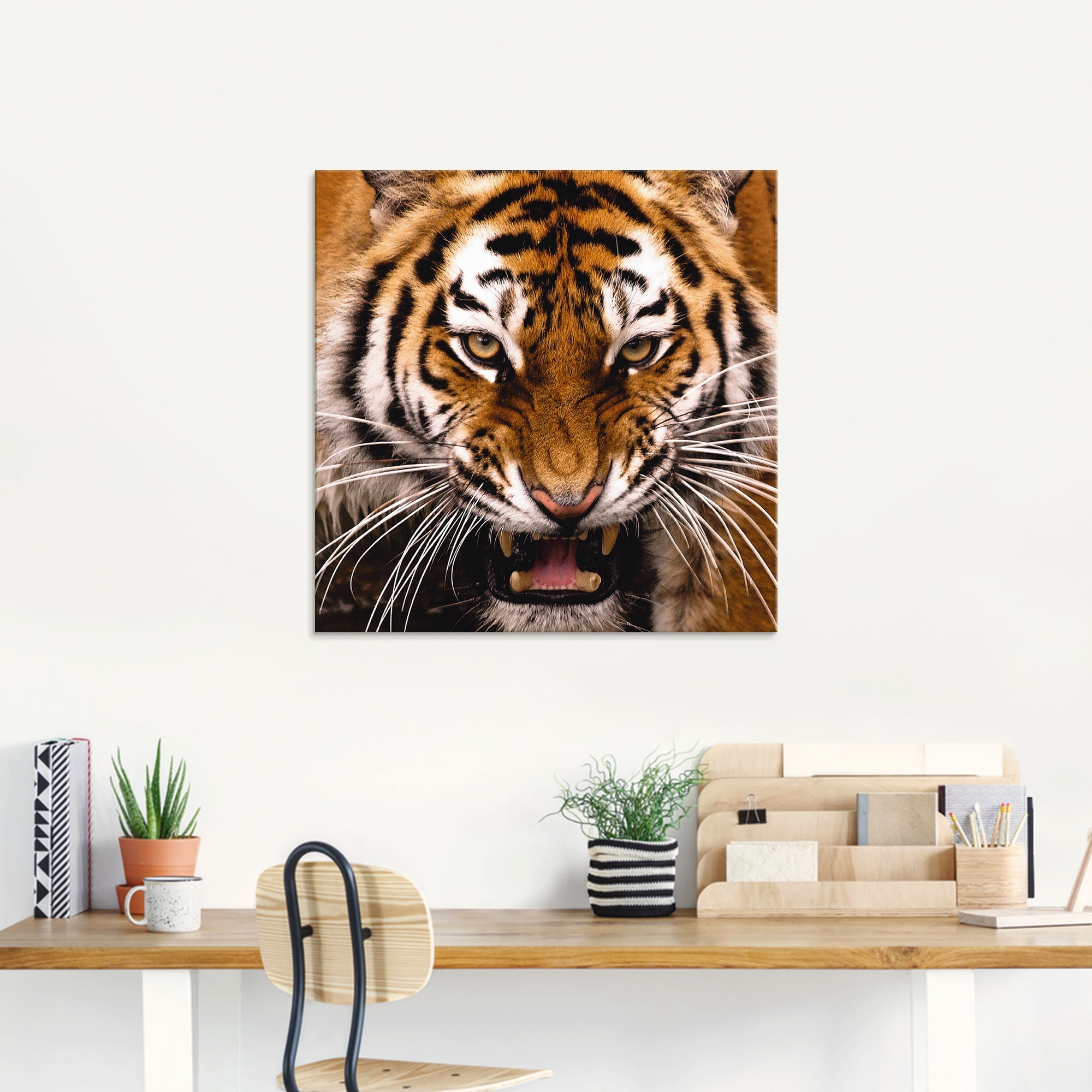 Artland Glasbild »Tiger Kopf«, Wildtiere, (1 St.), in verschiedenen Größen
