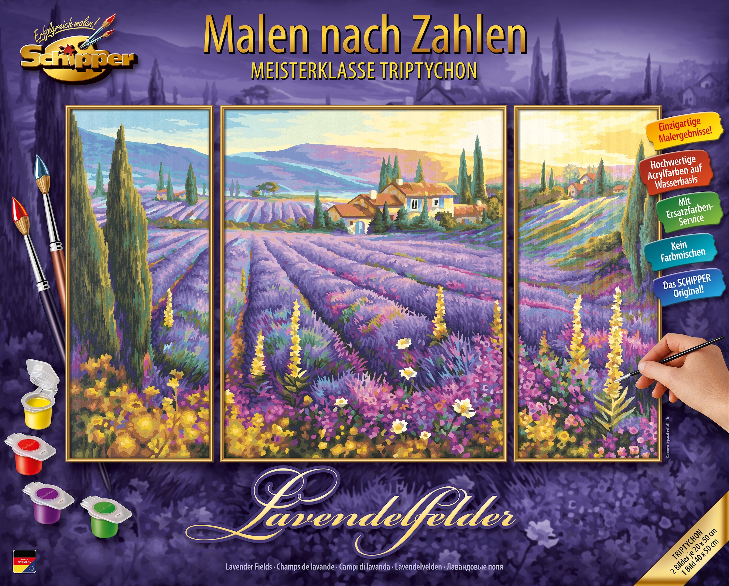 Schipper Malen nach Zahlen »Meisterklasse Triptychon - Lavendelfelder«, Made  in Germany online | OTTO | Einzelrahmen