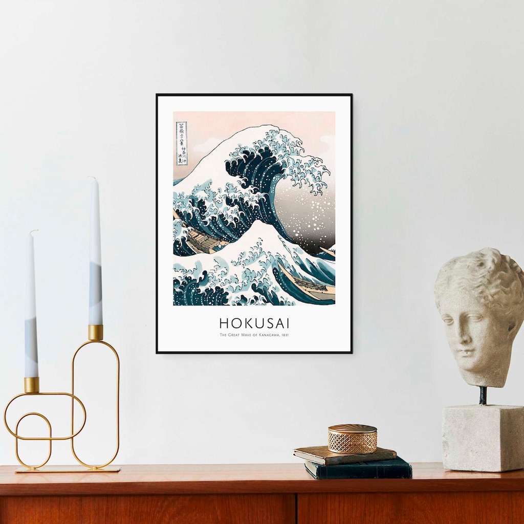 Reinders! Bild mit Rahmen »Die große Welle - Hokusai«