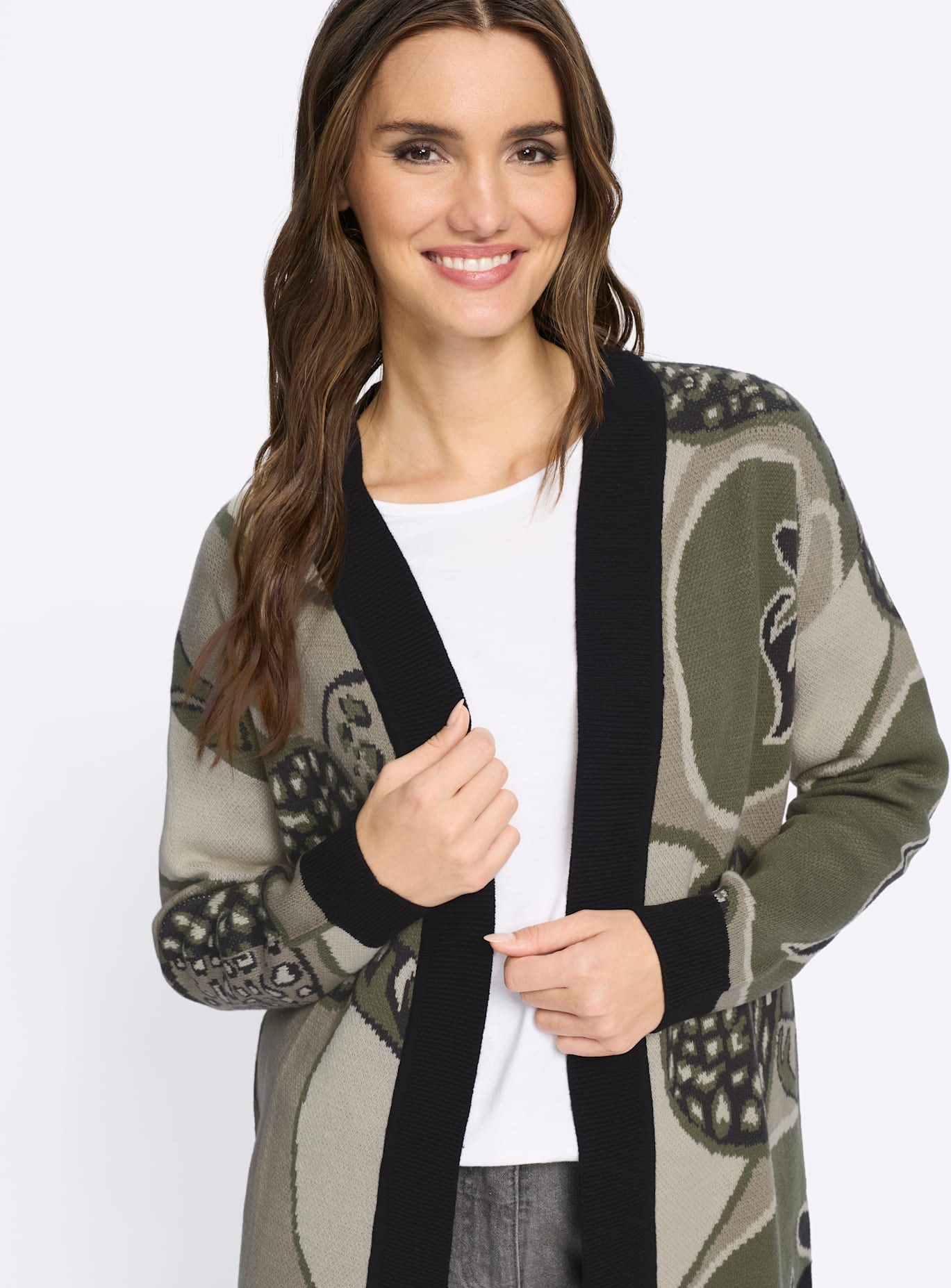 Classic Basics Jacquardstrickjacke