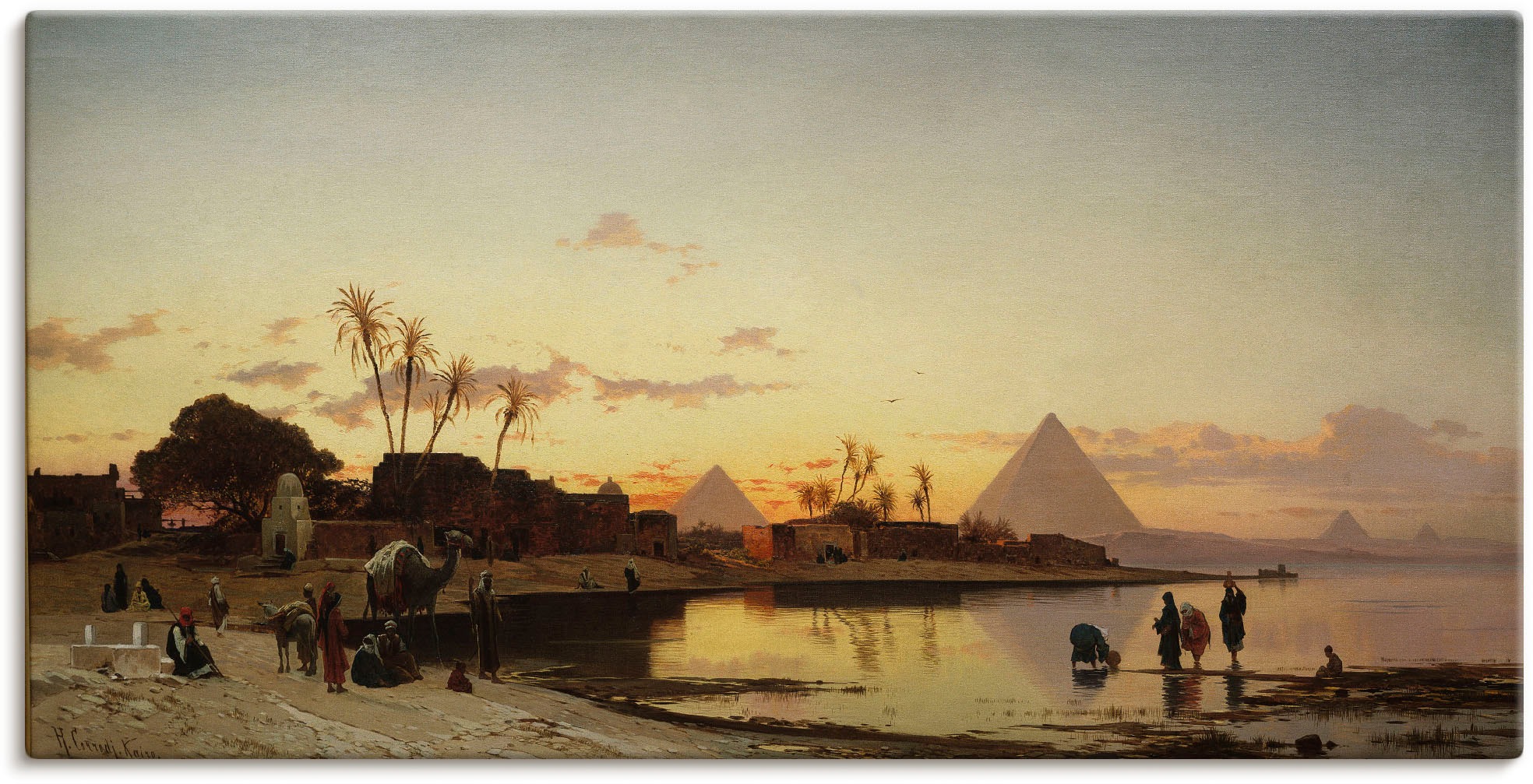 Artland Wandbild »Sonnenuntergang am Nil, Kairo.«, Afrika, (1 St.), als Leinwandbild, Poster in verschied. Größen