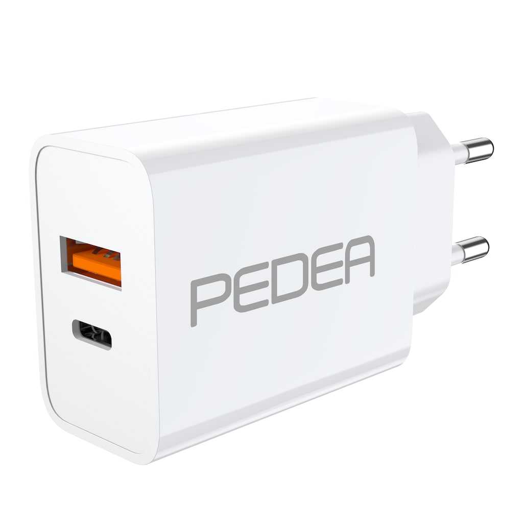 PEDEA Schnelllade-Gerät »Reiselader 20W«, (1 St., 6 7 A02 A14 A54 S21 S22 S23 + Ultra iPhone 11 12 13 14 15 Pro Max Plus)