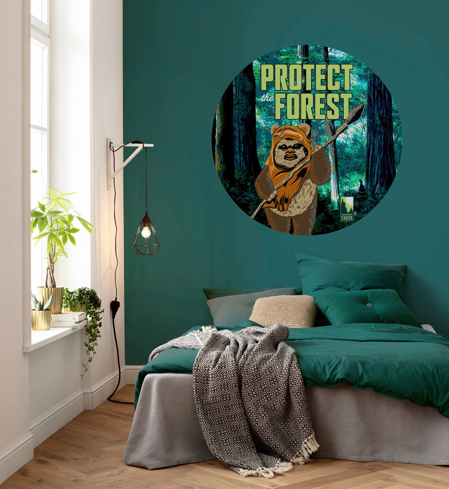Komar Fototapete »Star Wars Protect the Forest«, 125x125 cm (Breite x Höhe), rund und selbstklebend
