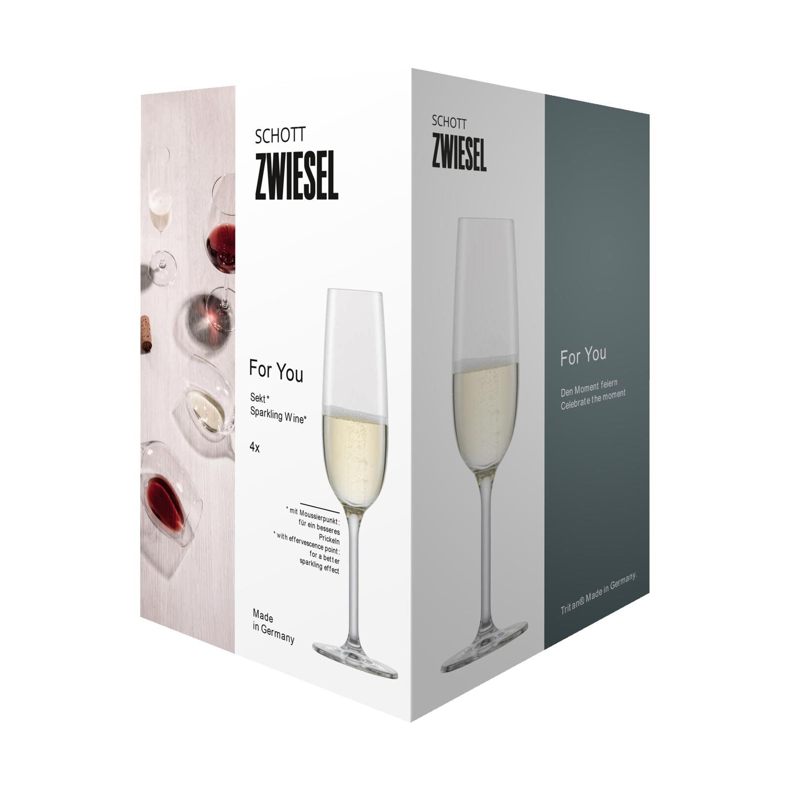 SCHOTT-ZWIESEL Sektglas »Sektglas For you 210 ml 4er Set transparent« Spülmaschinengeeignet