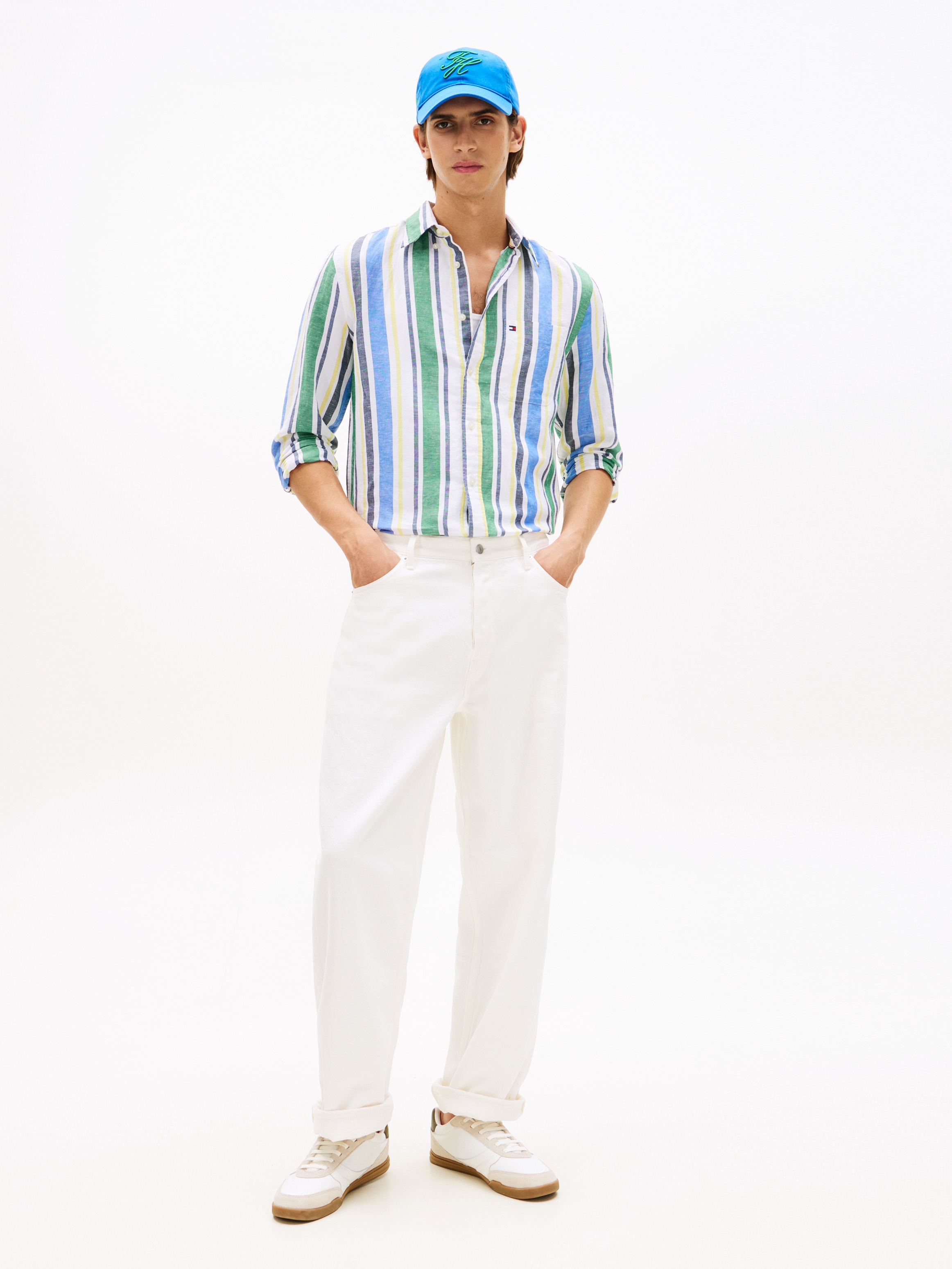 Tommy Hilfiger Langarmhemd »LINEN BLEND BOLD STRIPE« regular fit, Leinenmix, mit Streifen