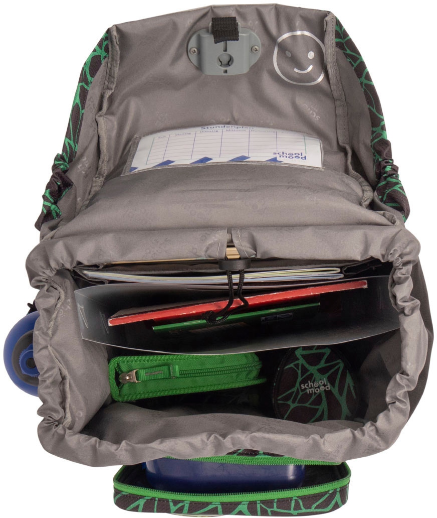 SCHOOL-MOOD® Schulranzen »Rebel Air+, Linus (Panther)«, retroreflektierende Flächen, aus recyceltem Material