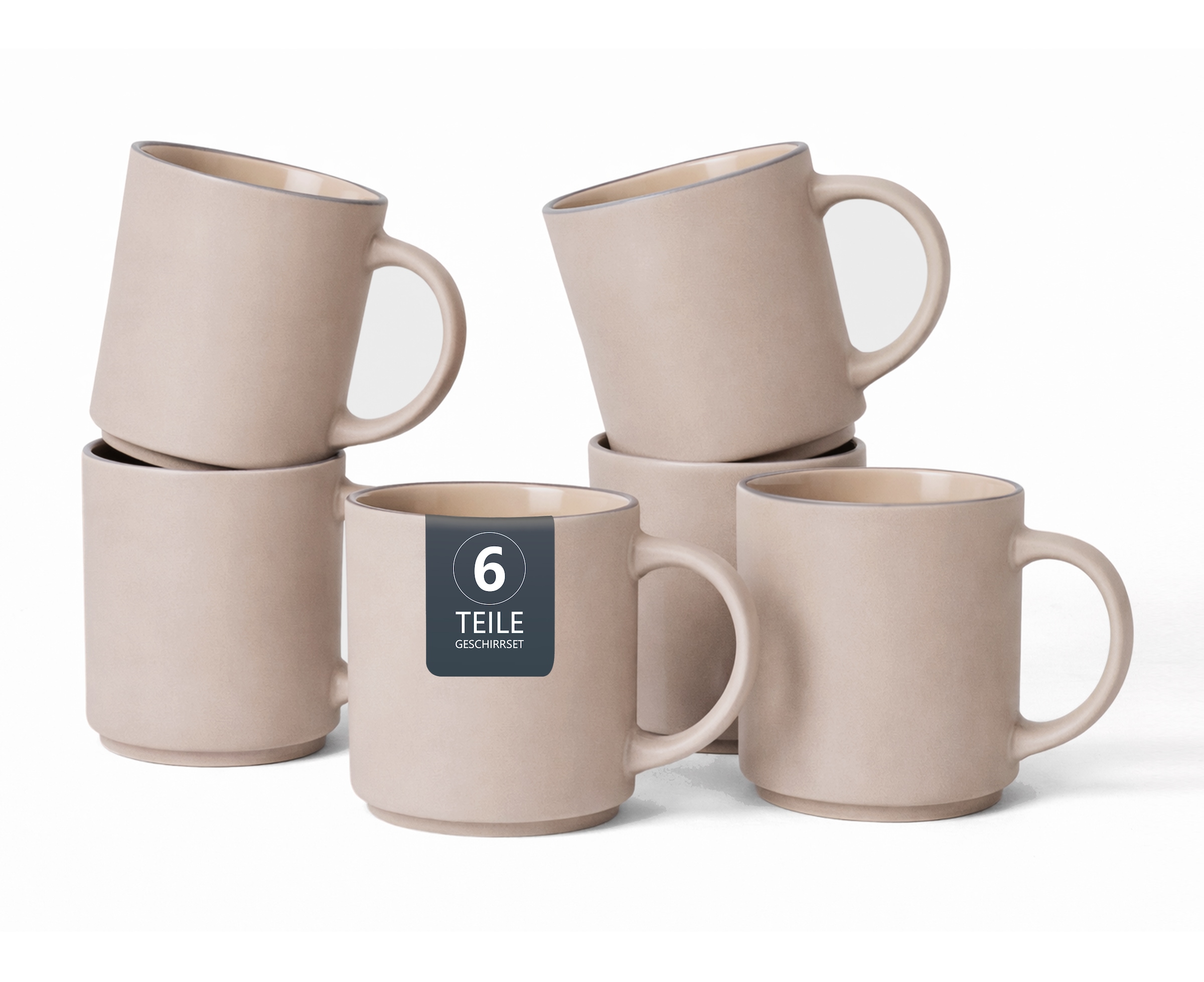 OTTO home Becher »Kaffeebecher Ylvii, 6er Set« spülmaschinenfest und mikrowellengeeignet, 350 ml