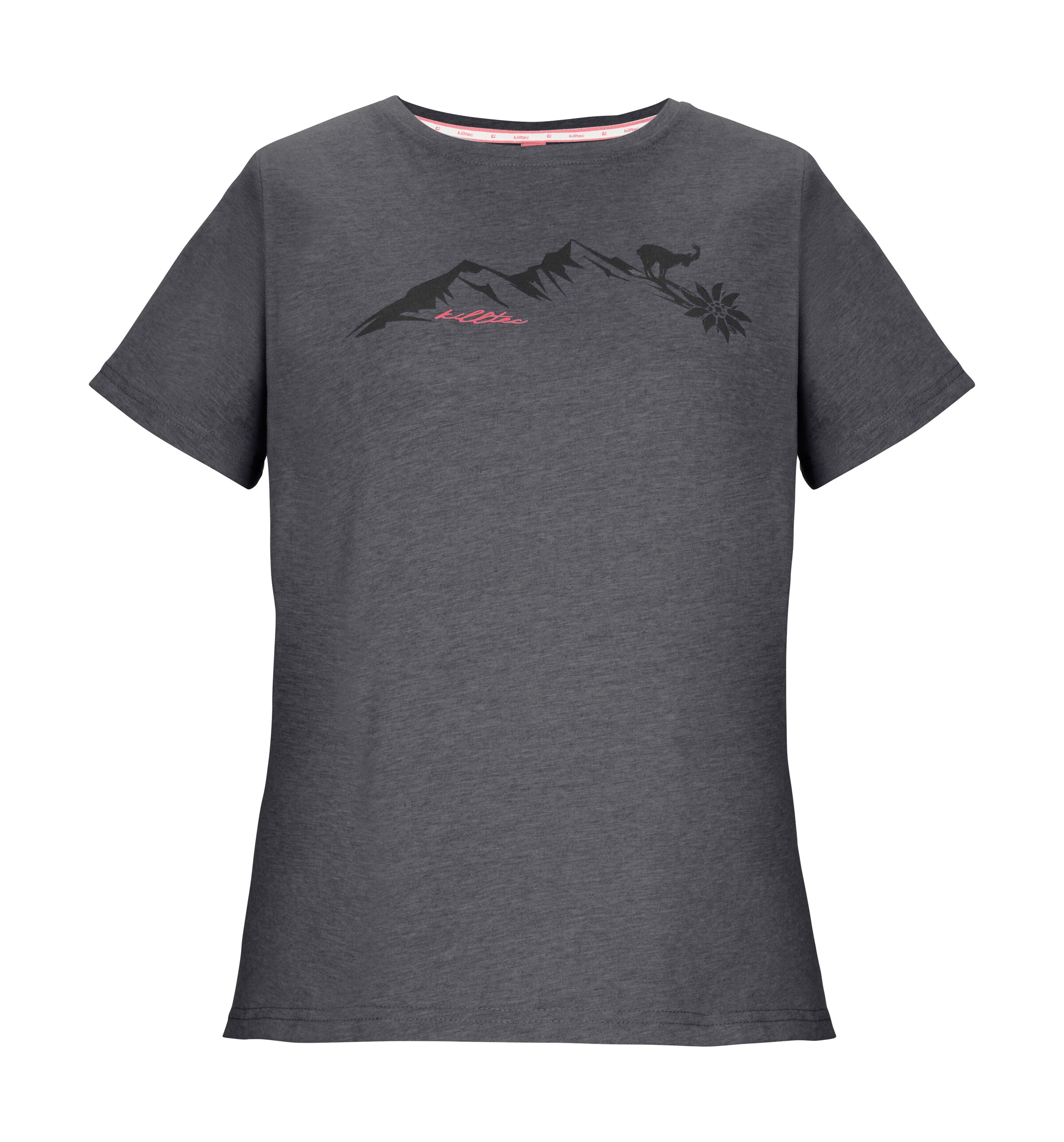 Killtec T-Shirt »KOS 194 WMN TSHRT« Vielseitiges Damen T-Shirt mit Melange-Optik und Bergprint