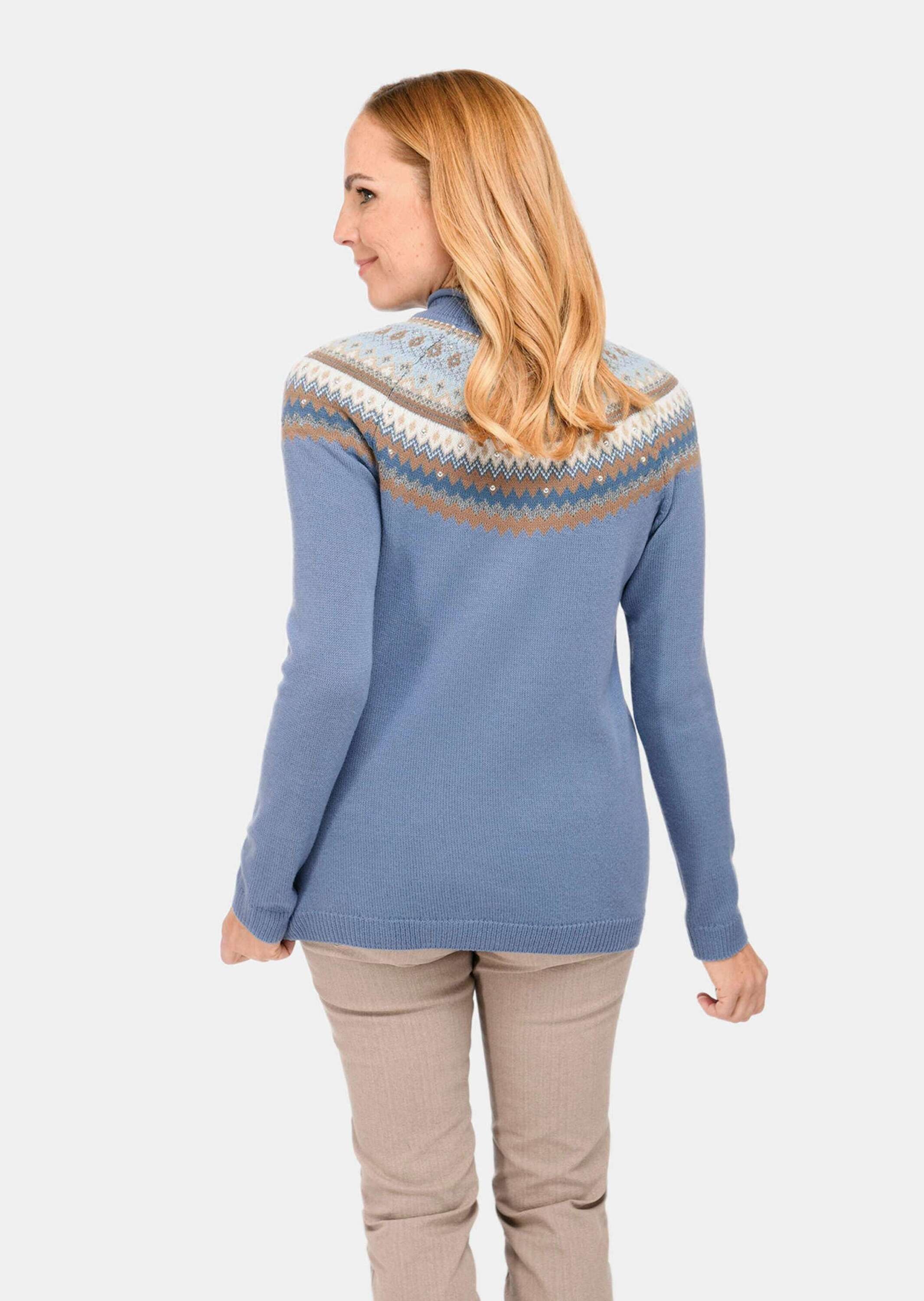 GOLDNER Strickpullover »Kurzgröße Norweger-Pullover mit wärmender Schurwolle«