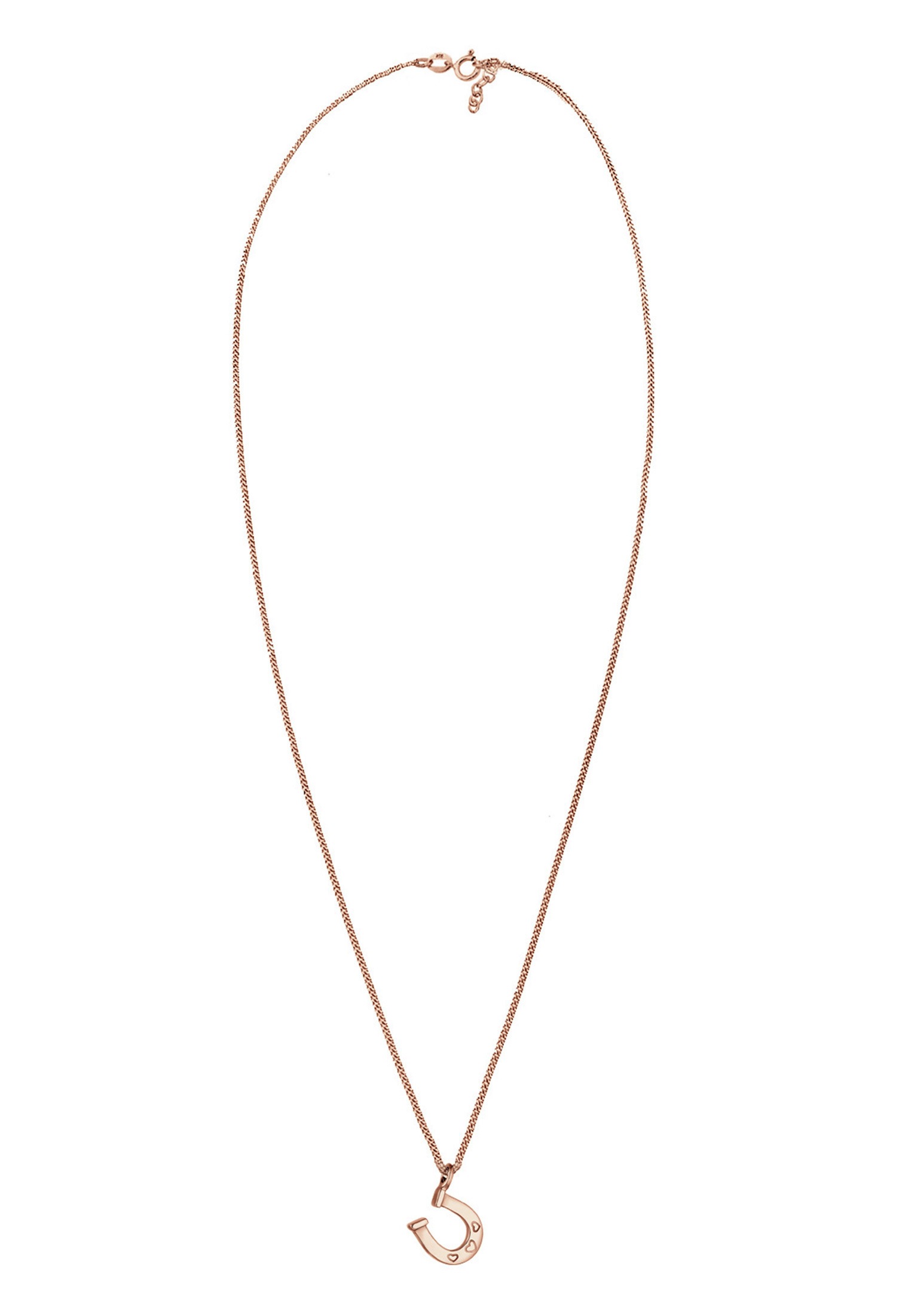 Elli Silberkette »Halskette Hufeisen Herz 925 Sterling Silber Rosegold«