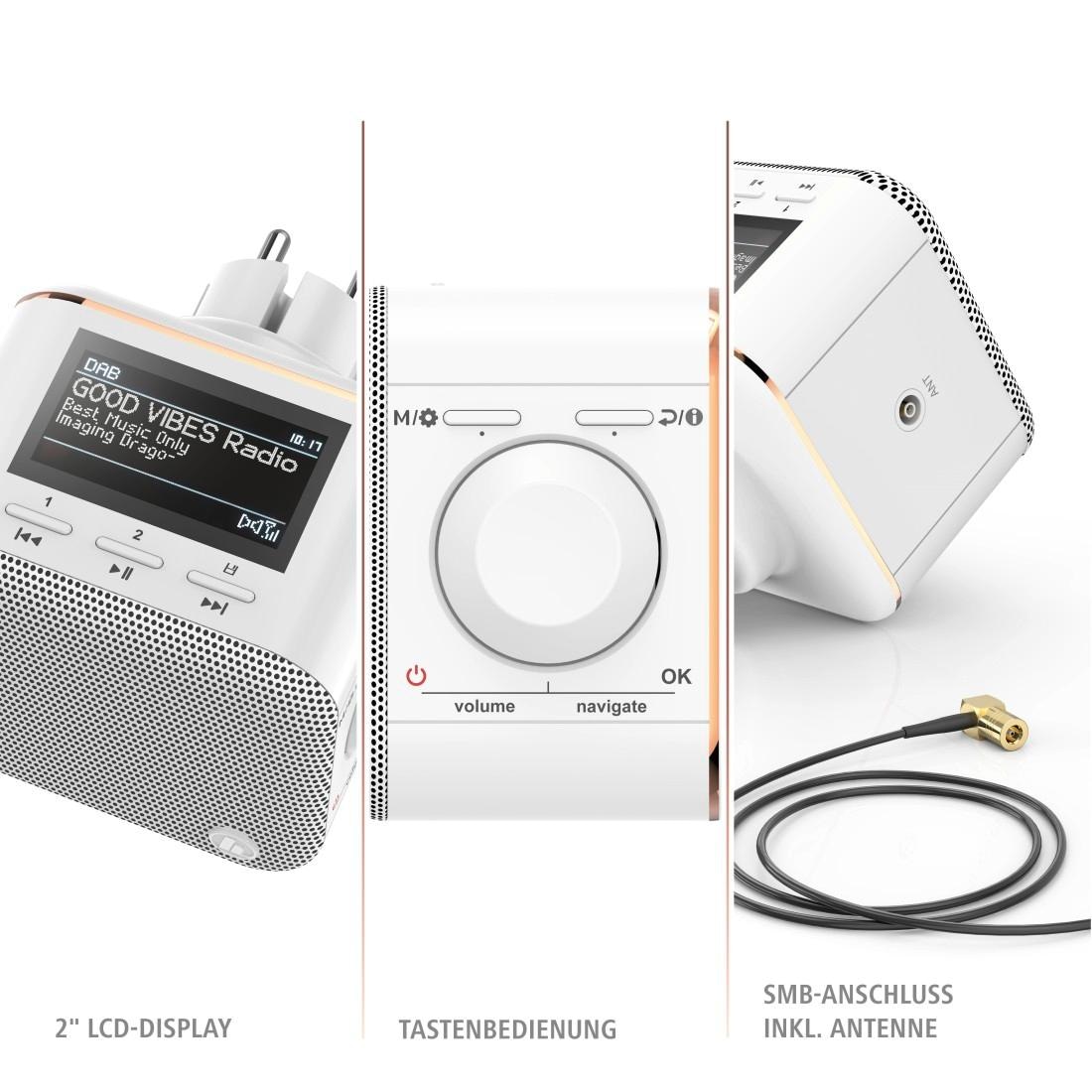 Hama Digitalradio (DAB+) »Steckdosenradio, DAB Radio f. Steckdose, Bluetooth/FM DR40BT-PlugIn«