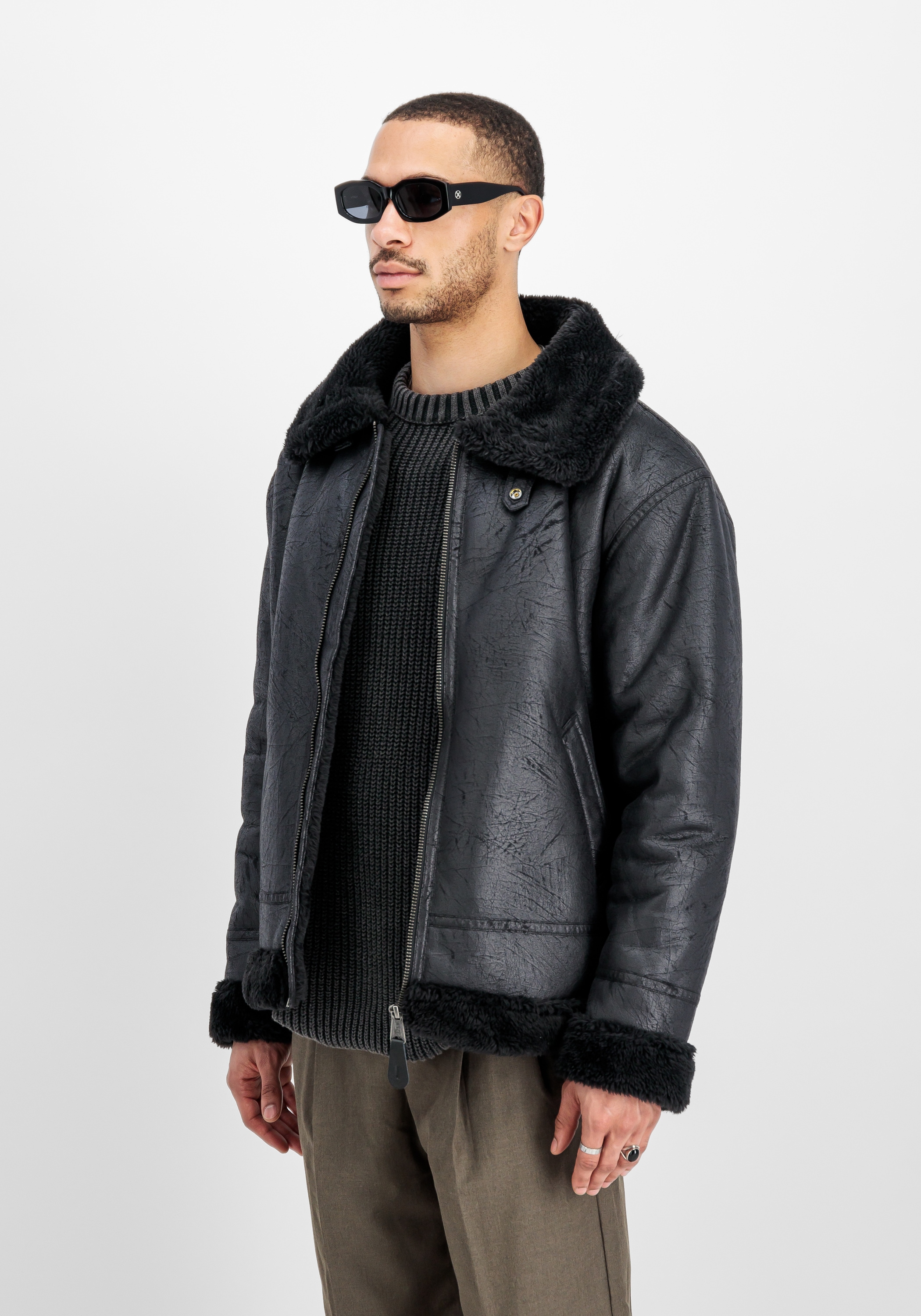 Alpha Industries Lederjacke »Alpha Industries Men - Bomber Jackets B-3 Faux Leather«