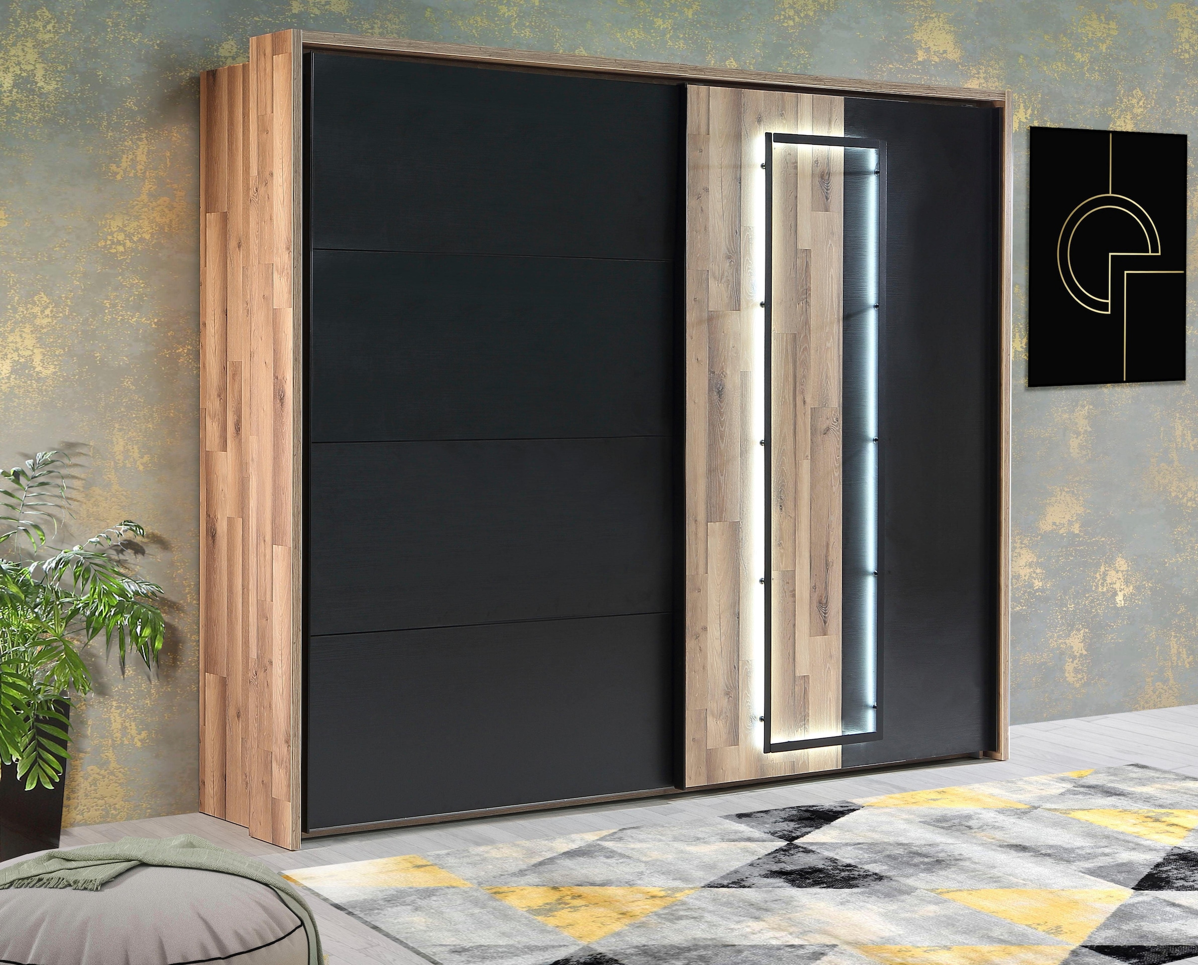 FORTE Schwebetürenschrank »Sirius Crown«, mit LED-Beleuchtung