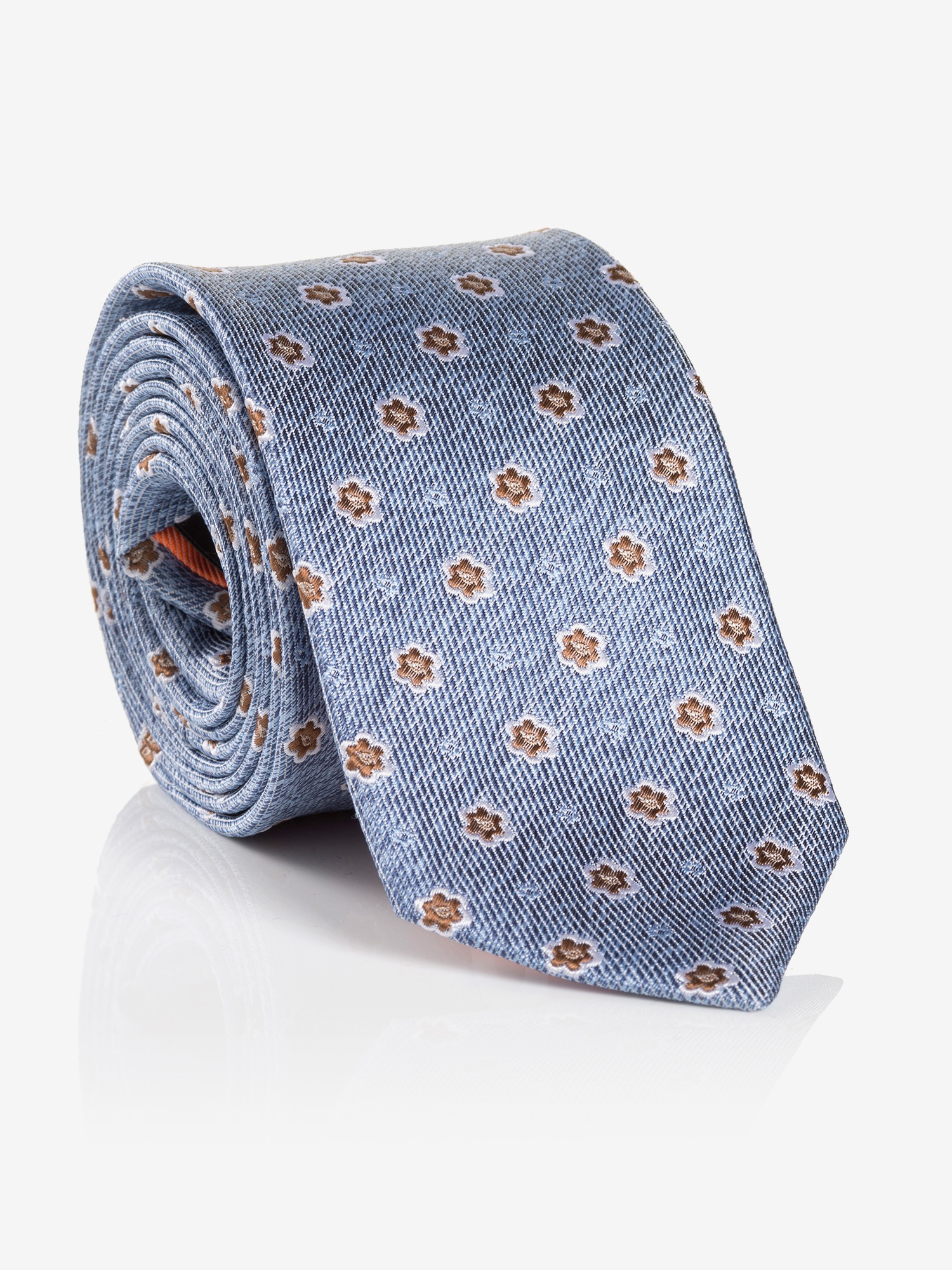 Monti Herren Krawatte 1 Stk. tlg. aus reiner Seide, mit Blumenmuster, 6,5 cm breit in blau