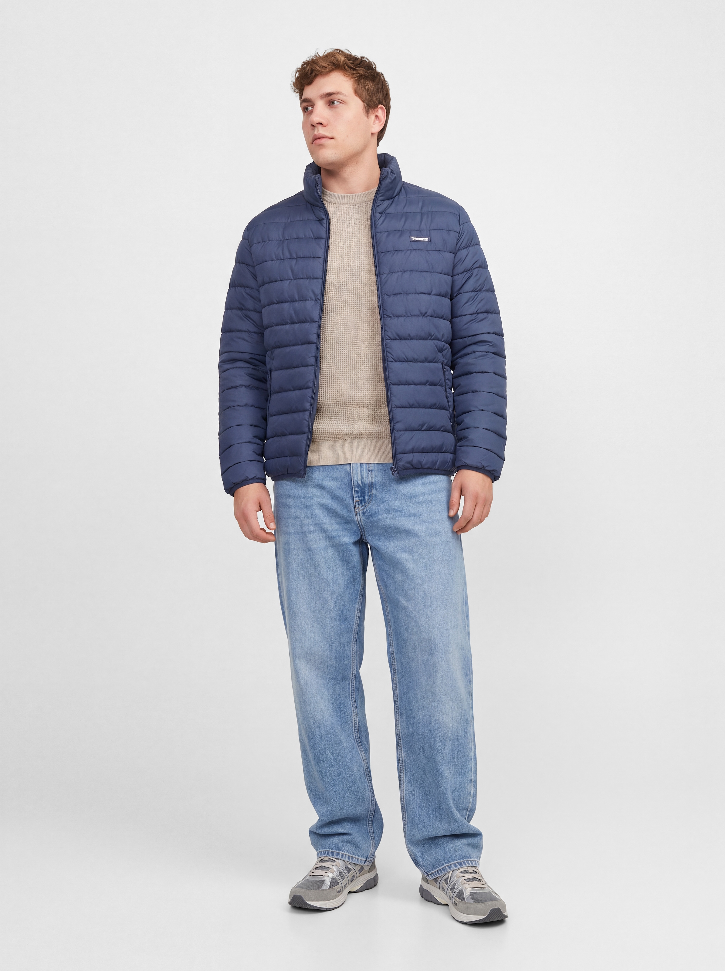 Jack & Jones PlusSize Steppjacke »JJELVIS LIGHT PUFFER COLLAR PLS« Kunstfaser, regular fit