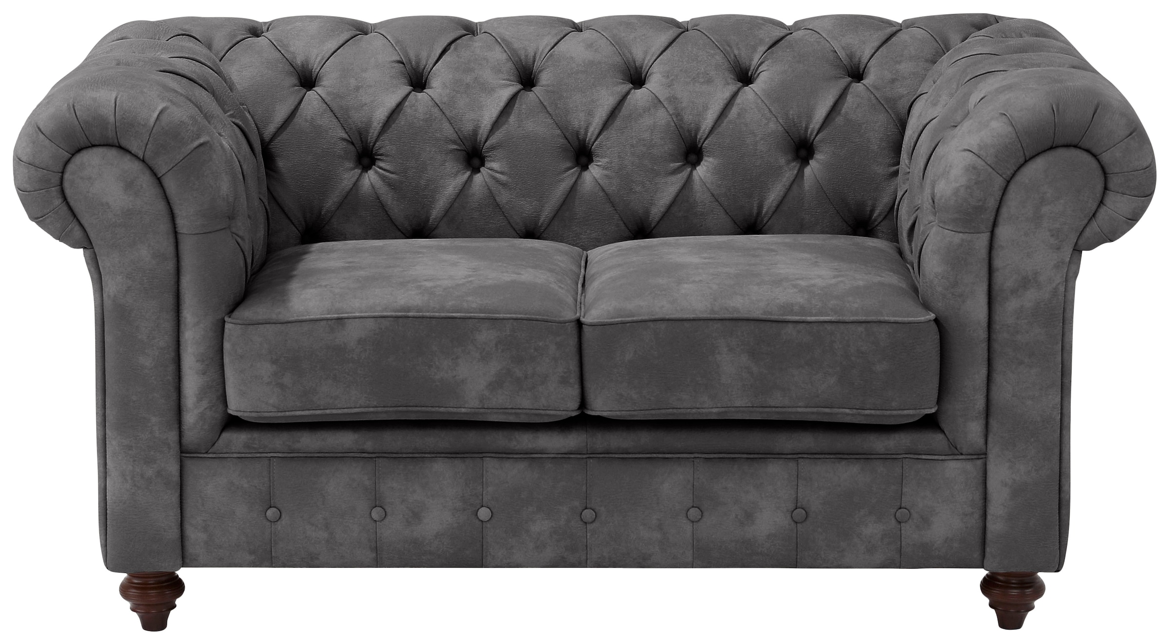 Home affaire Chesterfield-Sofa »Chesterfield 2-Sitzer  B/T/H: 150/89/74 cm« mit hochwertiger Knopfheftung , auch in Leder