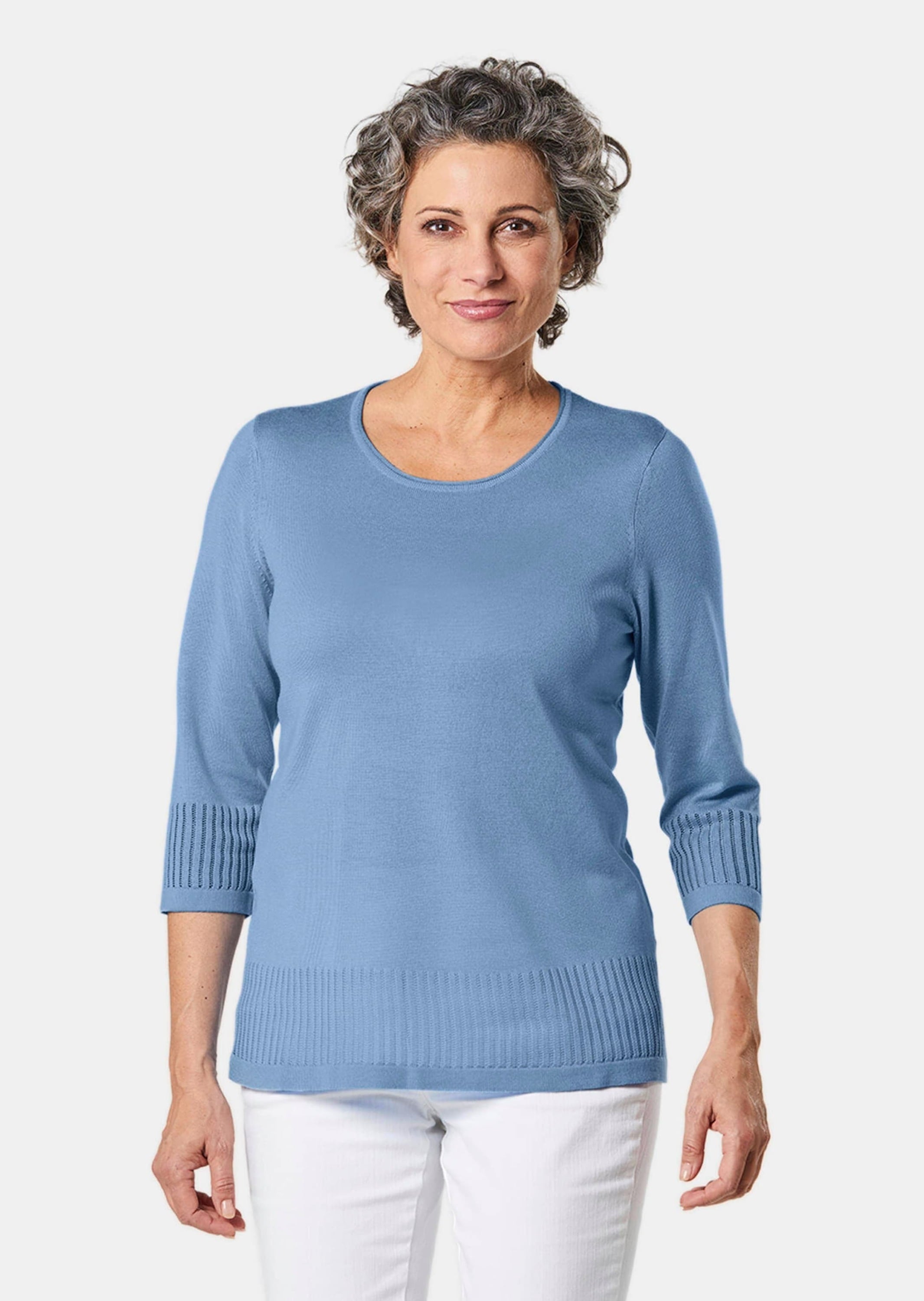 GOLDNER 3/4 Arm-Pullover »Pullover Gepflegter Ajour-Pullover mit femininen Durchbrüchen«