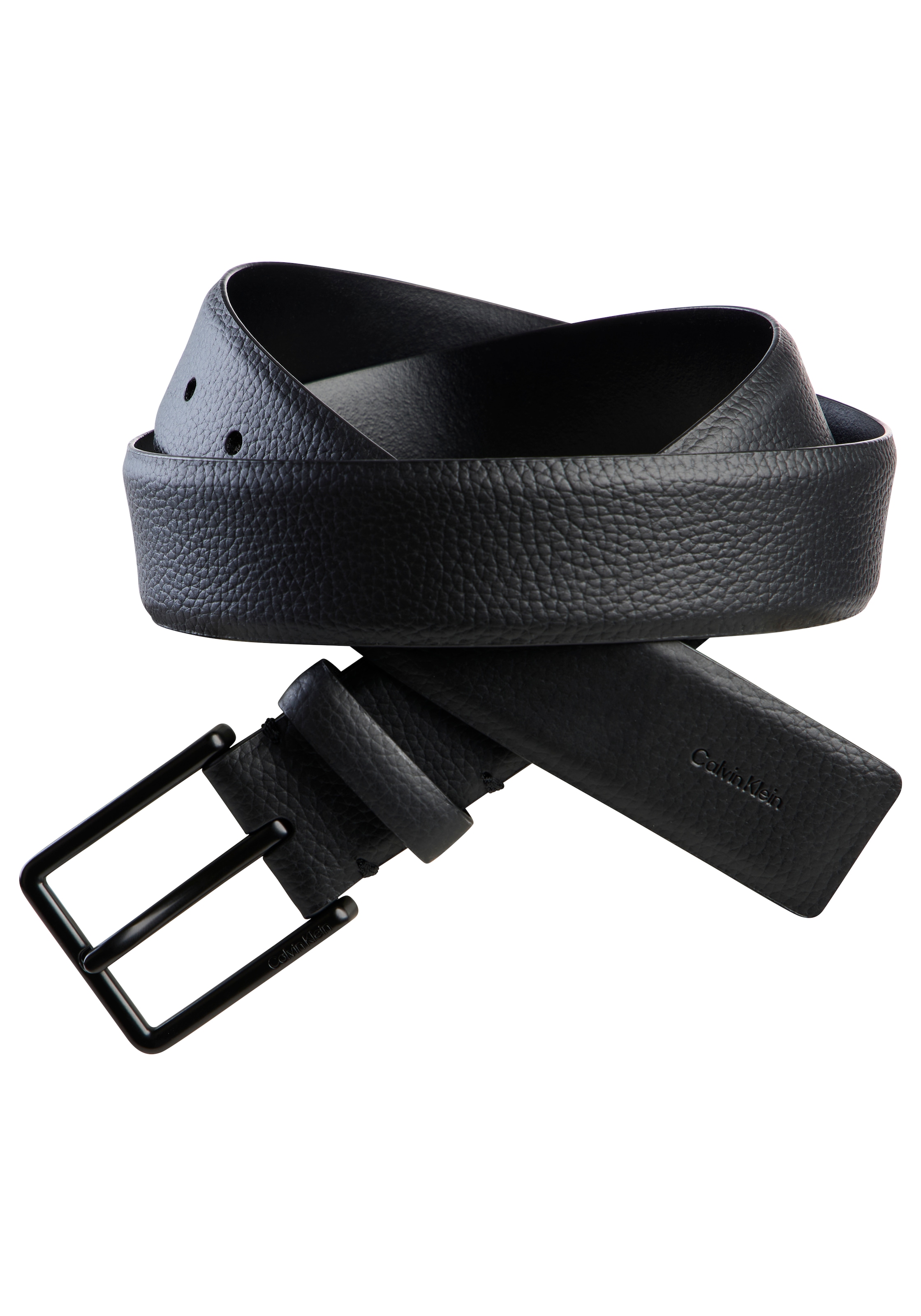 Calvin Klein Jeans Ledergürtel »WARMTH BUCKLE PEBBLE 35MM FIXED« Größenverstellbar mit Metallschließe