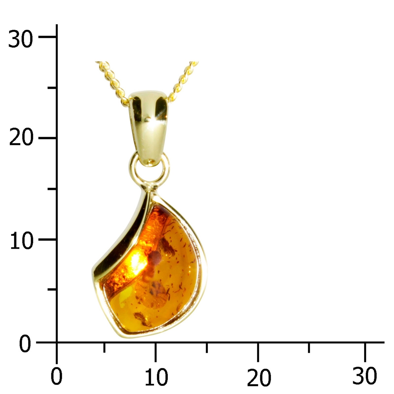 OSTSEE-SCHMUCK Kette und Anhänger Set »- Jula 23 mm - Gold 333/000 - Bernstein«