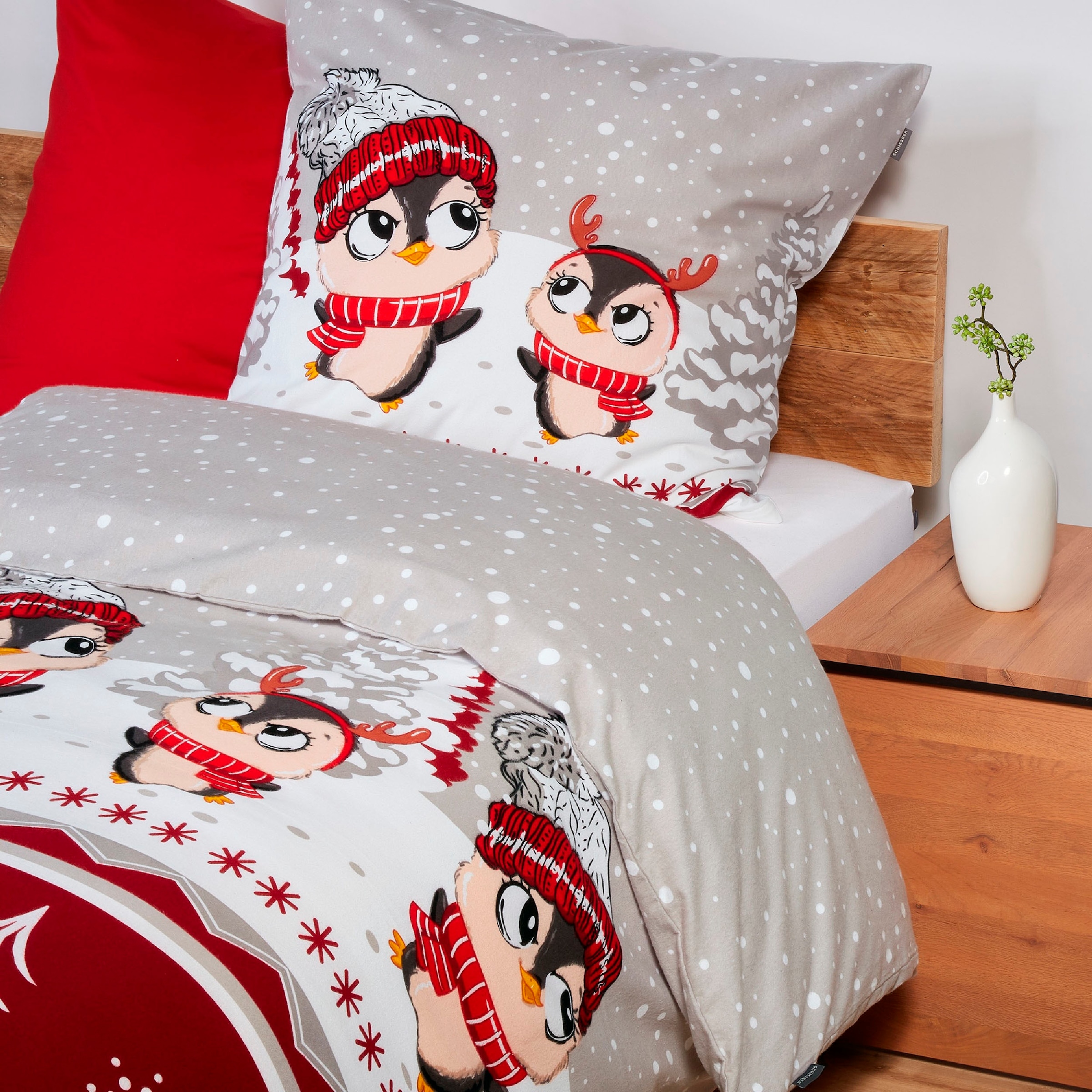 Schiesser Bettwäsche »Antoni aus weicher Baumwolle mit coolem Winterprint« 2 Stk. tlg. MADE IN GREEN by OEKO-TEX®-zertifiziert