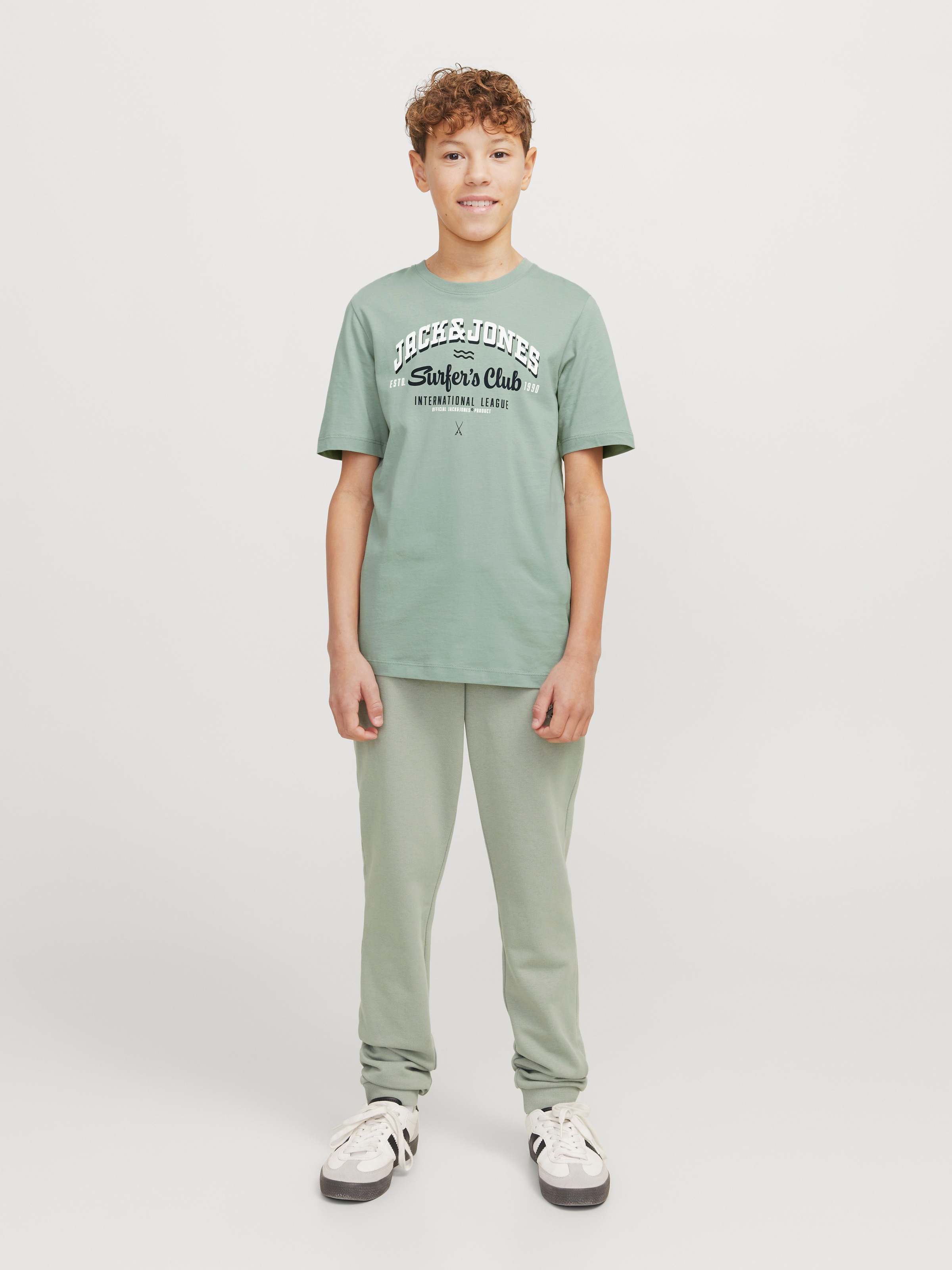 Jack & Jones Junior Rundhalsshirt »JJELOGO TEE SS O-NECK 2 COL S NOOS JNR«