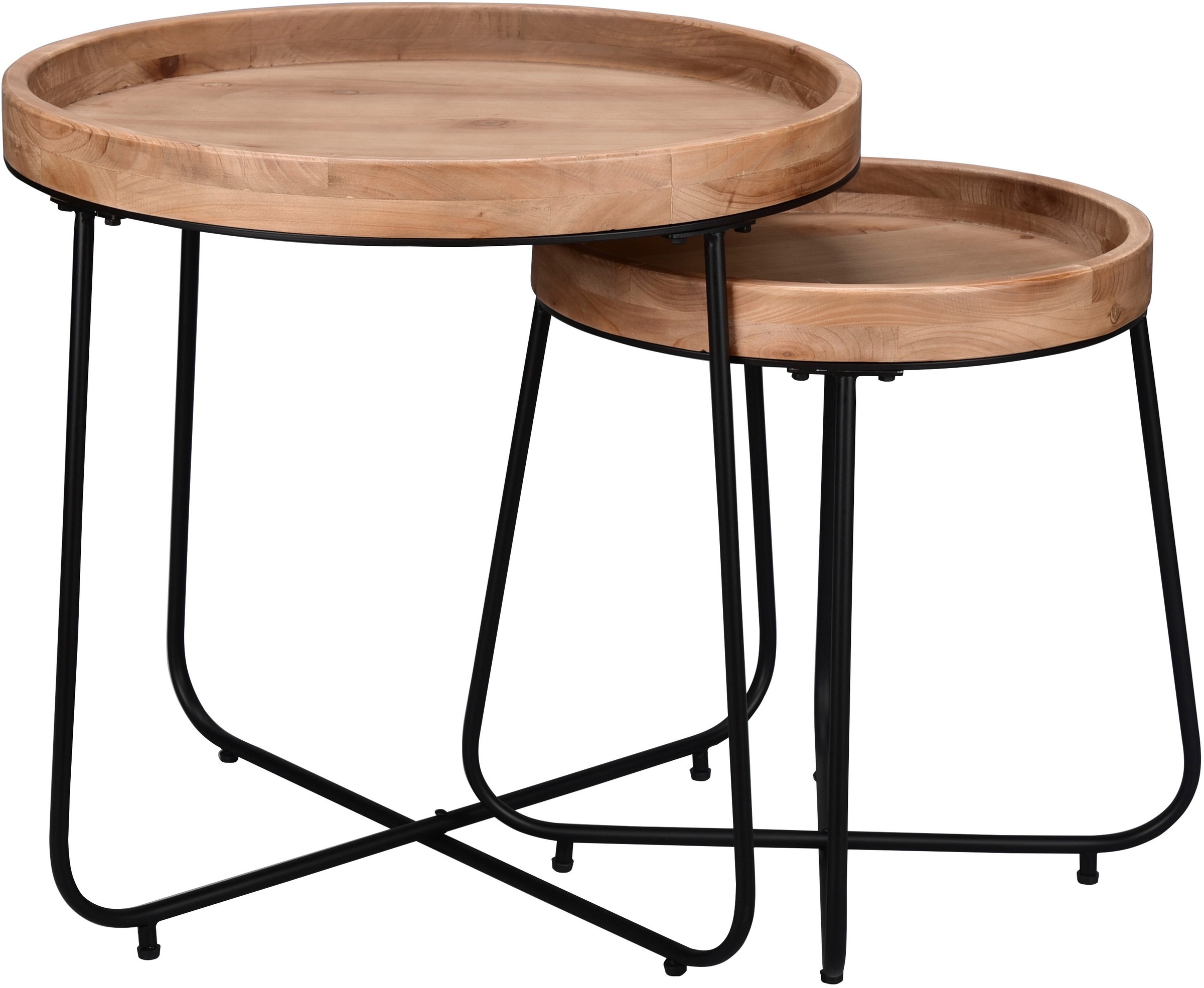 MIRRORS AND MORE Beistelltisch »Jette« 1 Stk. tlg. hochwertige Echtholzplatte