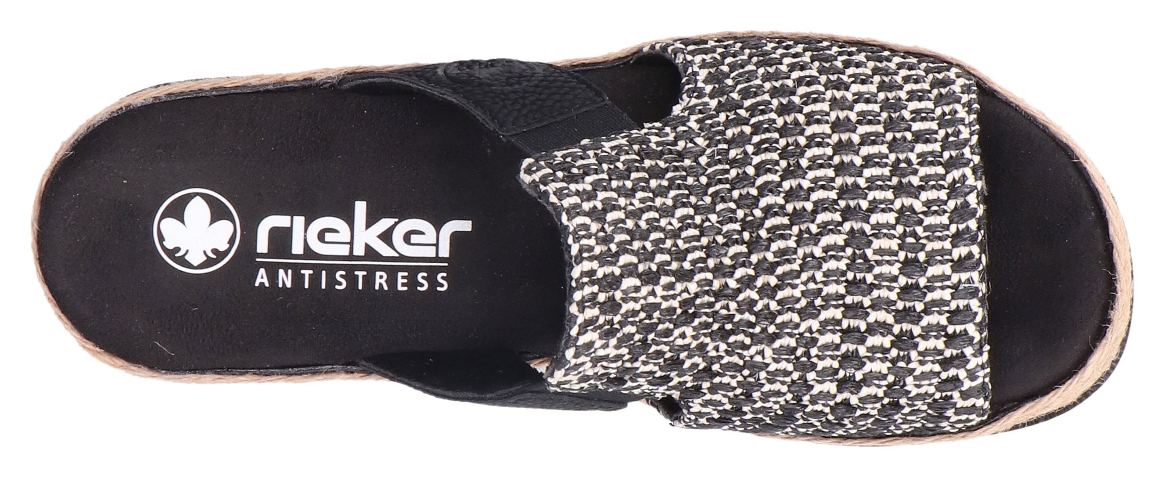 Rieker Keilpantolette, Sommerschuh, Strandschuh, Urlaubschuh, Plateau, mit Stretcheinsatz