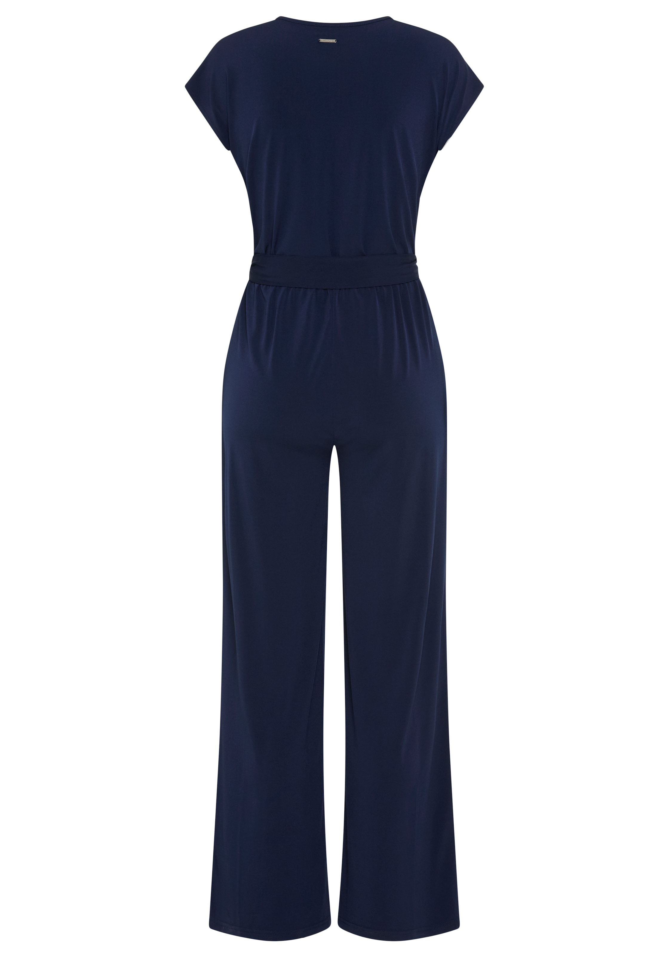 Laura Scott Jumpsuit mit Wickeloptik und Gürtel, aus elastischem Jersey-Material