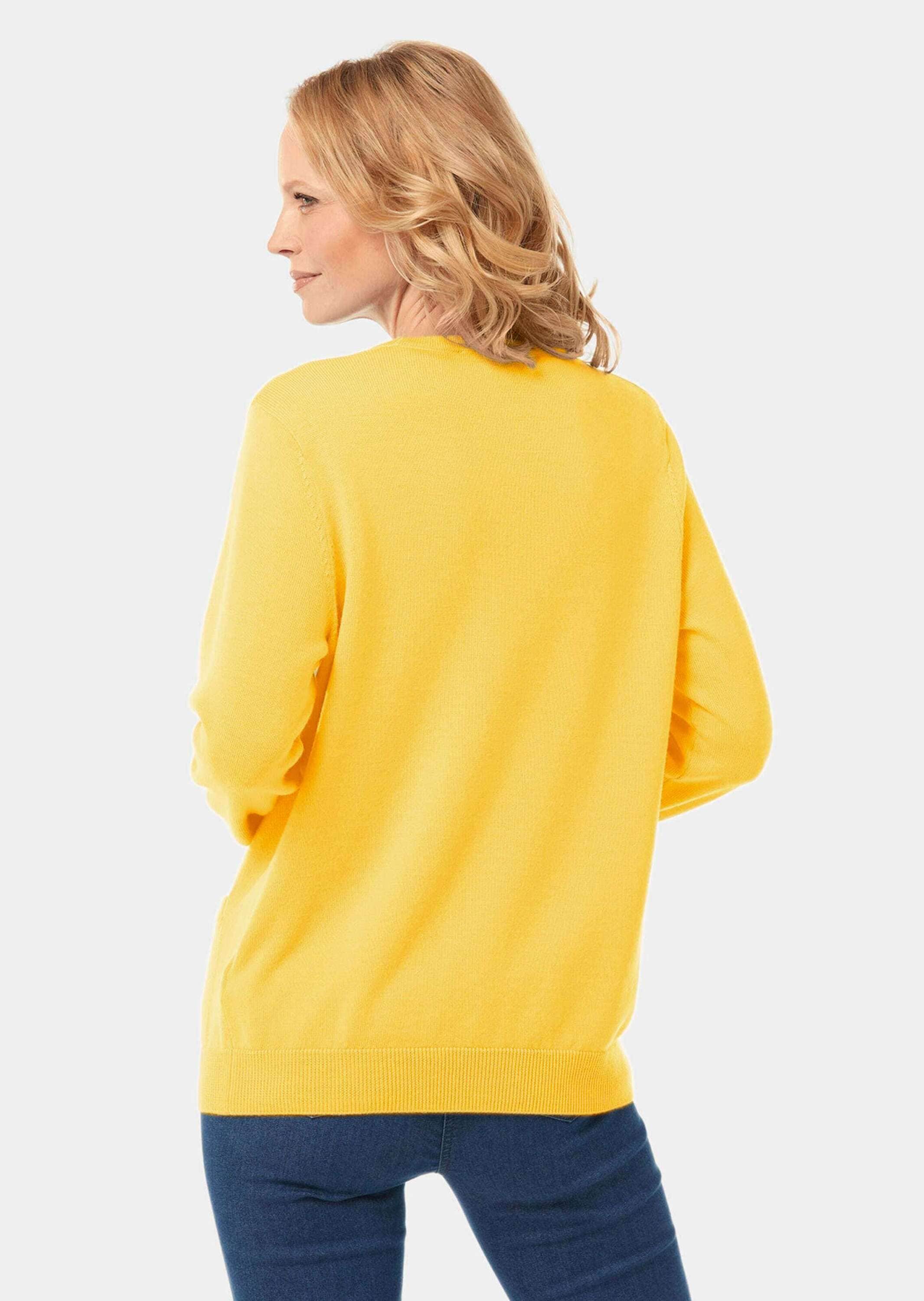GOLDNER Strickpullover »Kurzgröße Strick-Twinset aus Merino-Schurwolle«