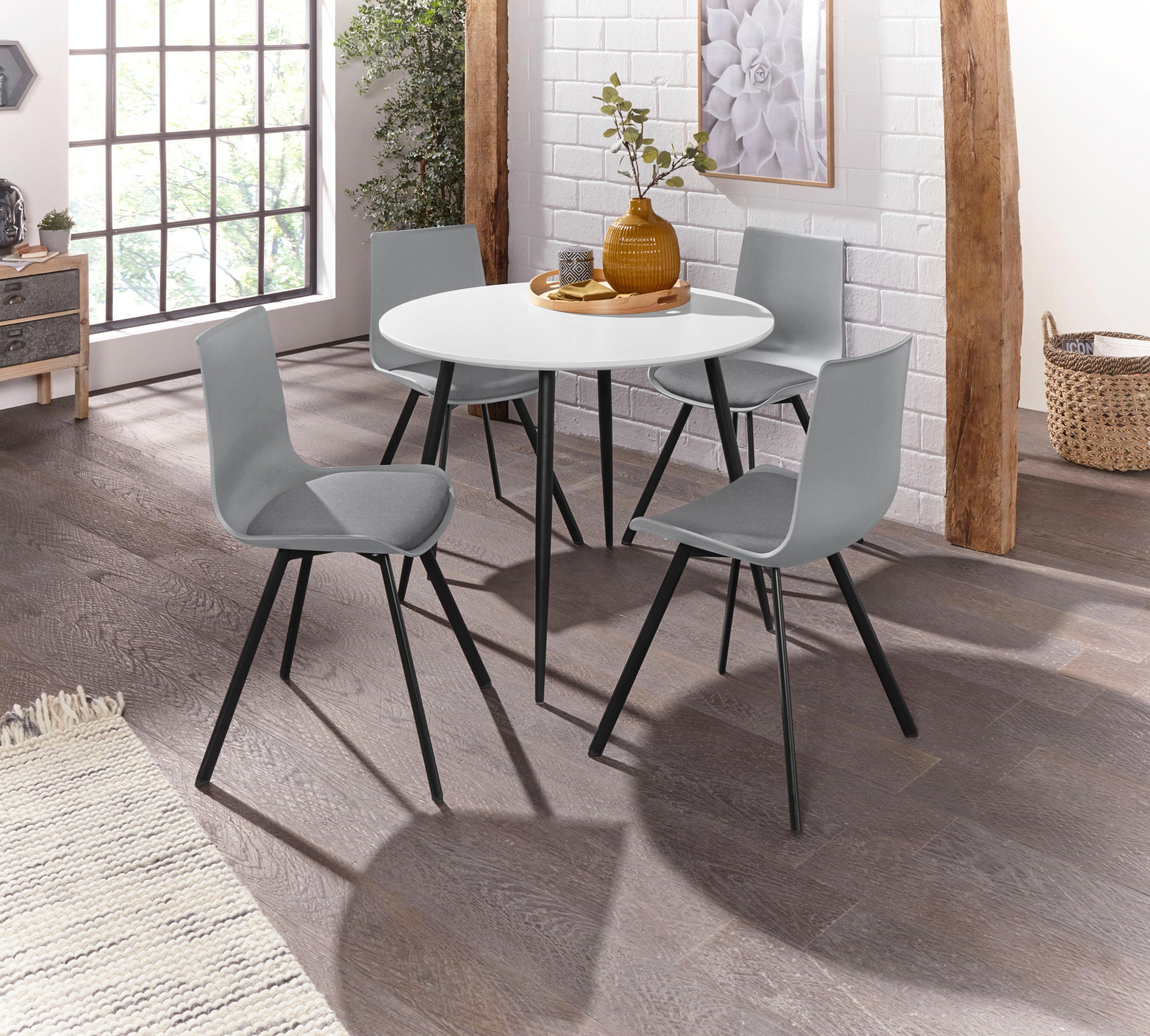 Essgruppe »Dino 2 - Lucky«, (Set, 5 tlg.), Esstisch mit rundem Esstisch und 4 Stühlen