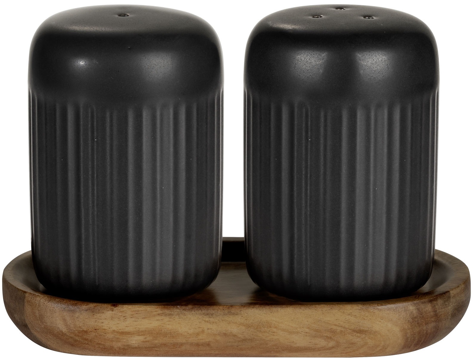 SCHÖNER WOHNEN-Kollektion Salz- / Pfefferstreuer »REFIA« Gewürzstreuer aus Keramik, Tablett aus Akazienholz