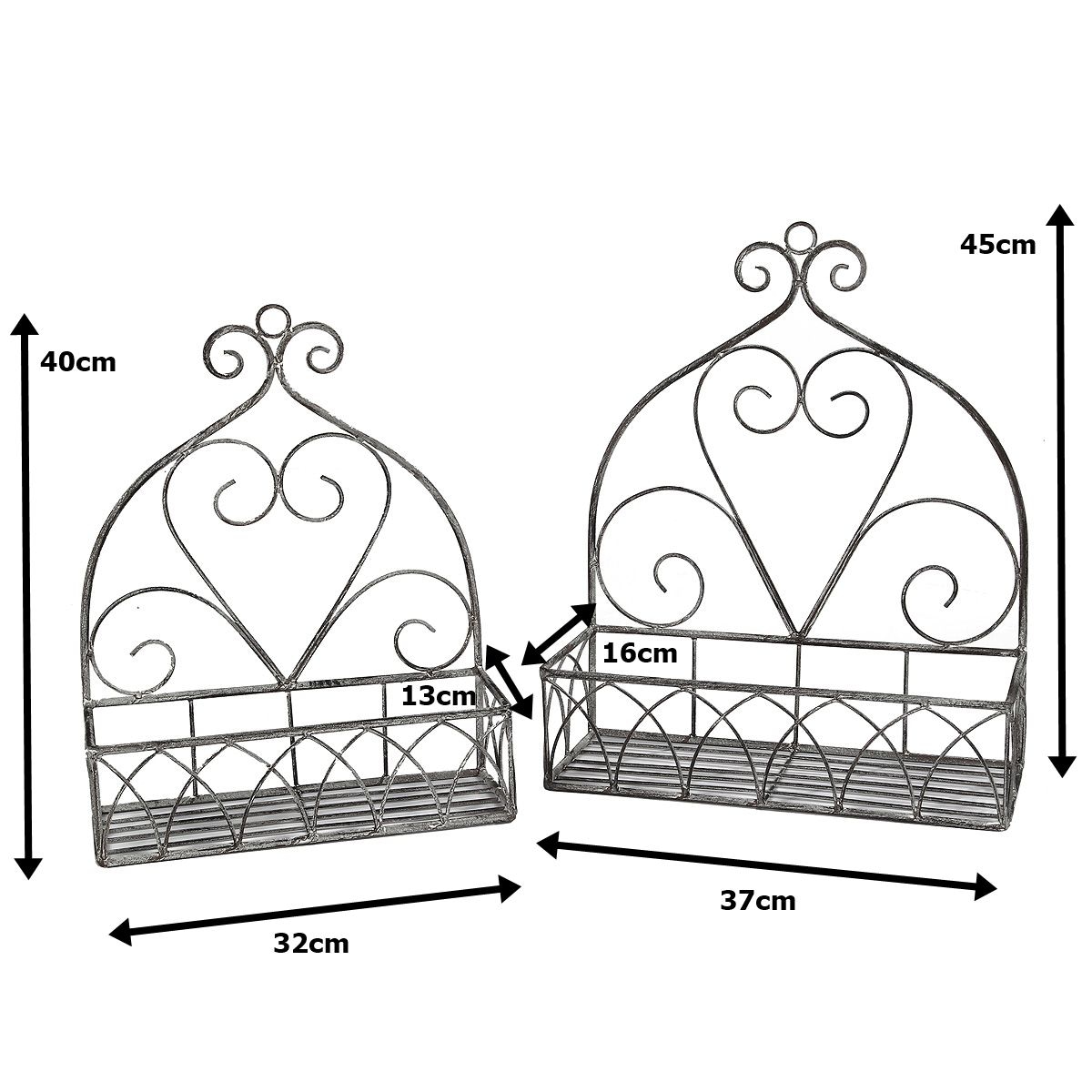 Ambiente Haus Wandregal »Dekoregal 2er Set eckig in grau« 1 Stk. tlg. Wandgestell, Aufbewahrungsregal