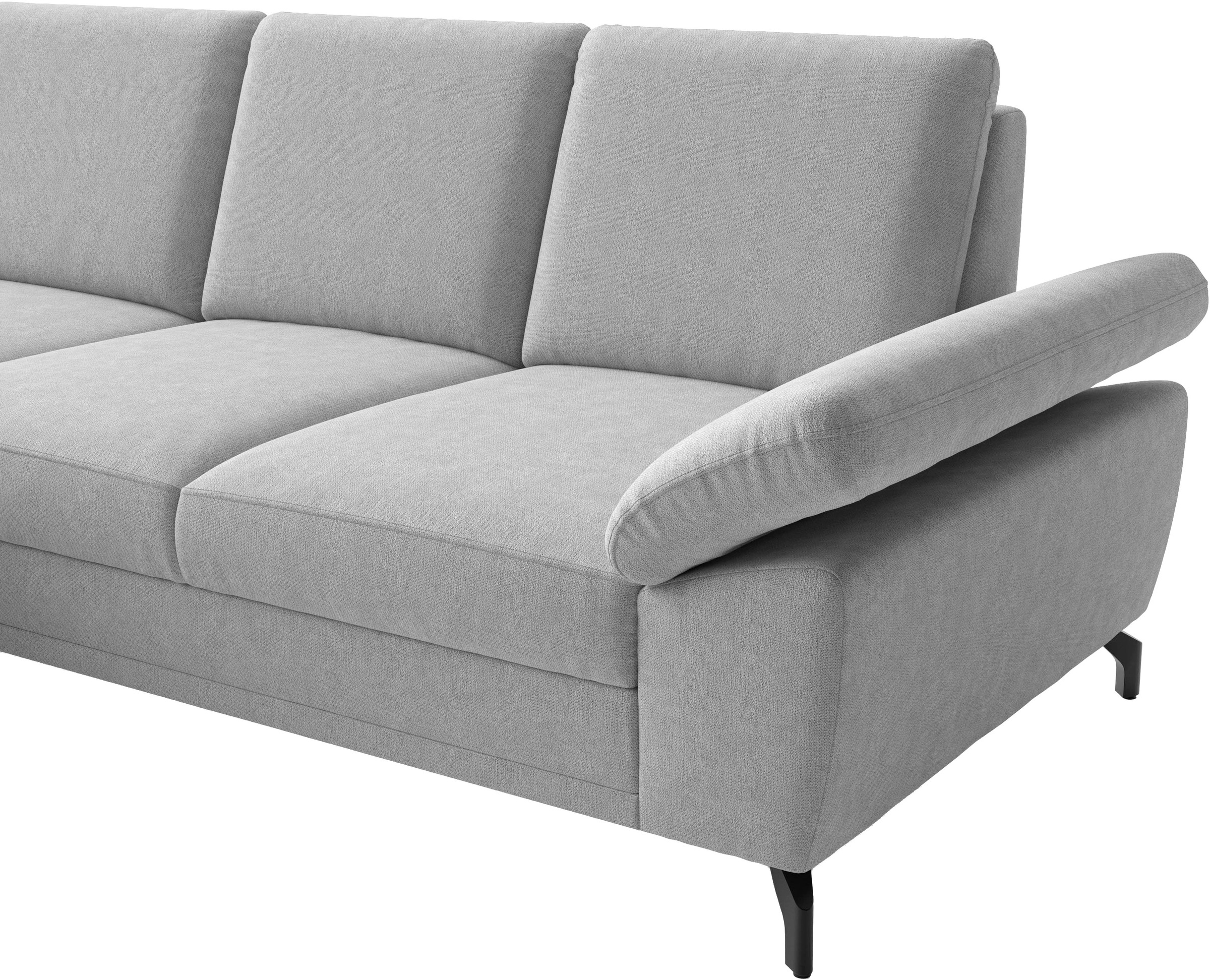 sit&more Ecksofa »Chelsea L-Form, B: 249 cm, Armteil- & Sitztiefenverstellung« Couch optional mit Schlaffunktion und Bettkasten, Sitzhöhe 45 cm