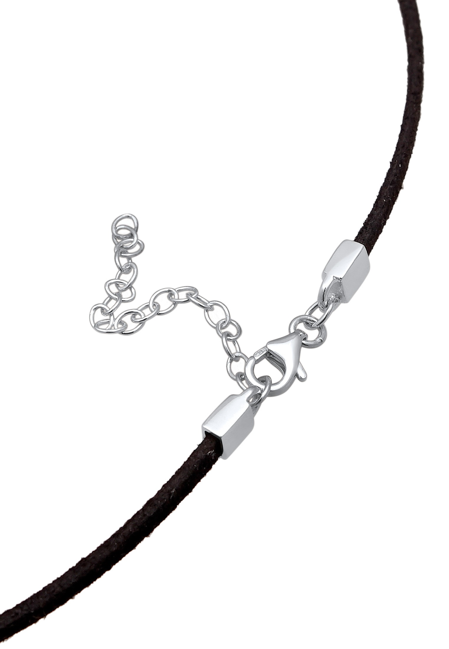 Elli Choker »Halskette Choker Coin Gehämmert Band Textil 925 Silber«