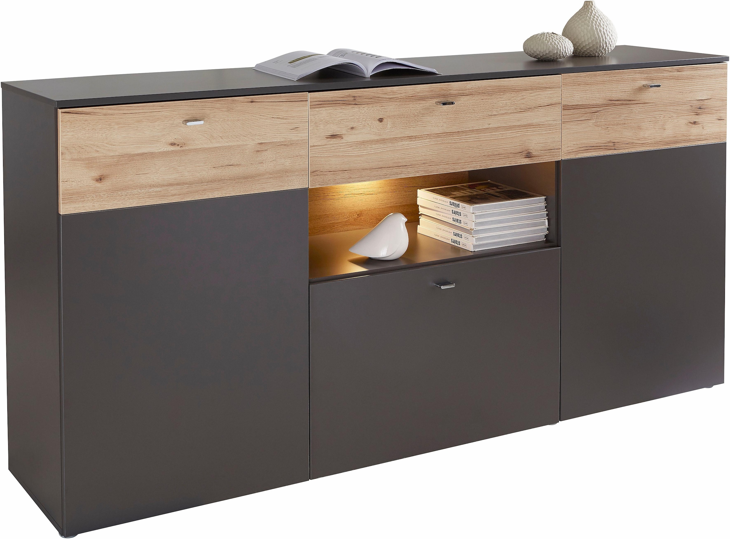 FORTE Sideboard, Breite 195 cm, inkl. Beleuchtung