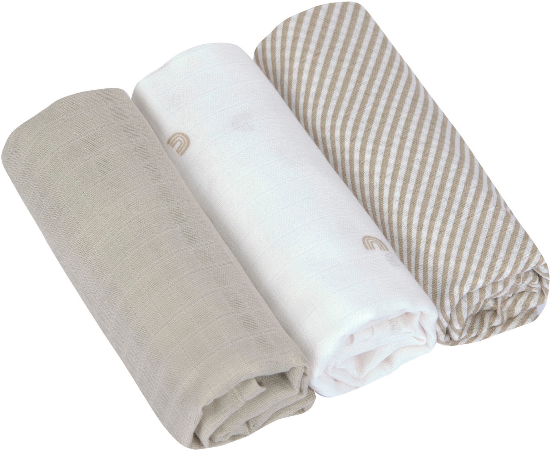 LÄSSIG Stoffwindeln »Swaddle & Burp Blanket, L, Rainbow«, (Set, 3 St.)