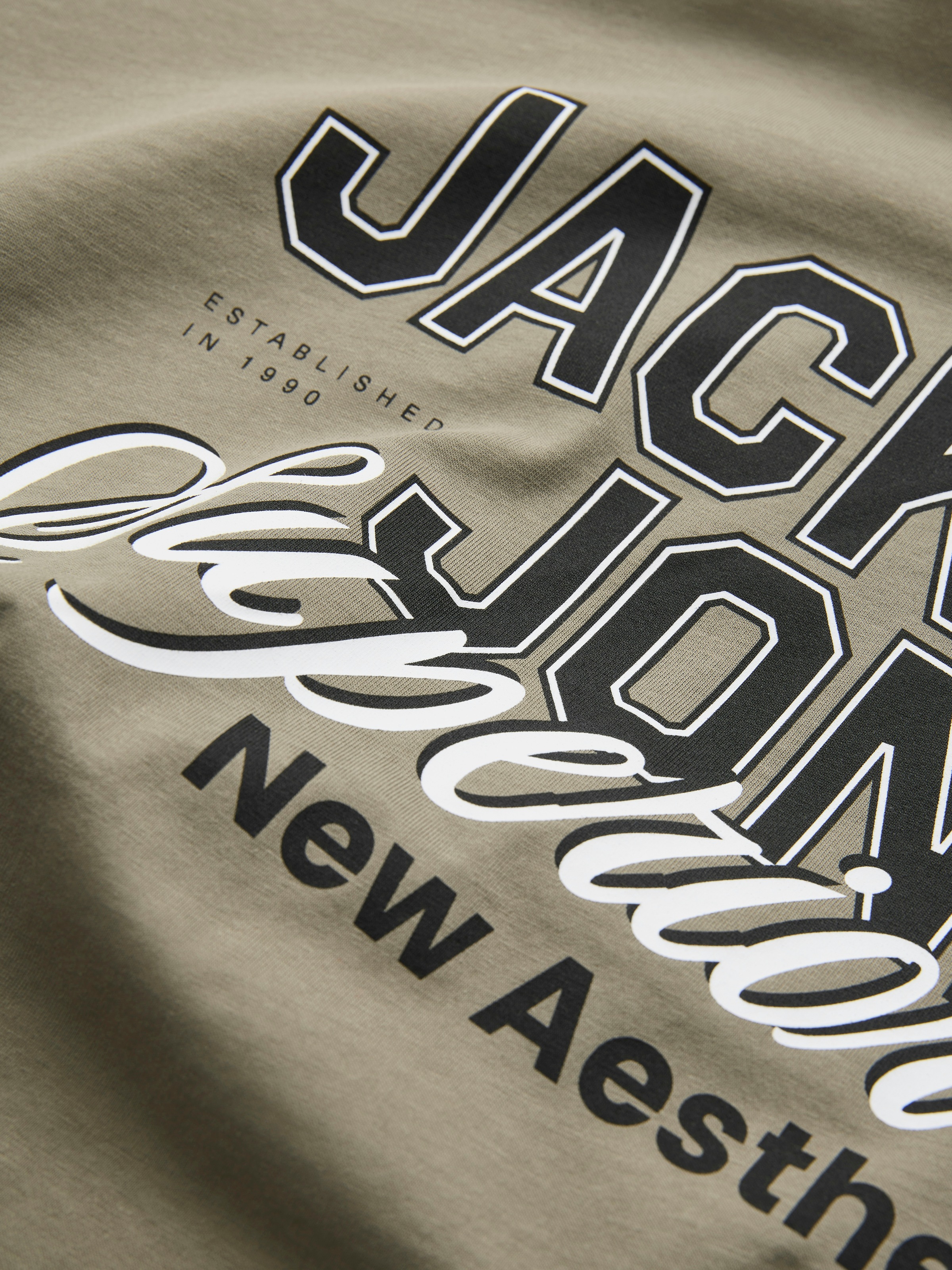 Jack & Jones PlusSize Rundhalsshirt »JJELOGO TEE SS O-NECK 2 COL SS26 SN PLS« mit auffälligem Print