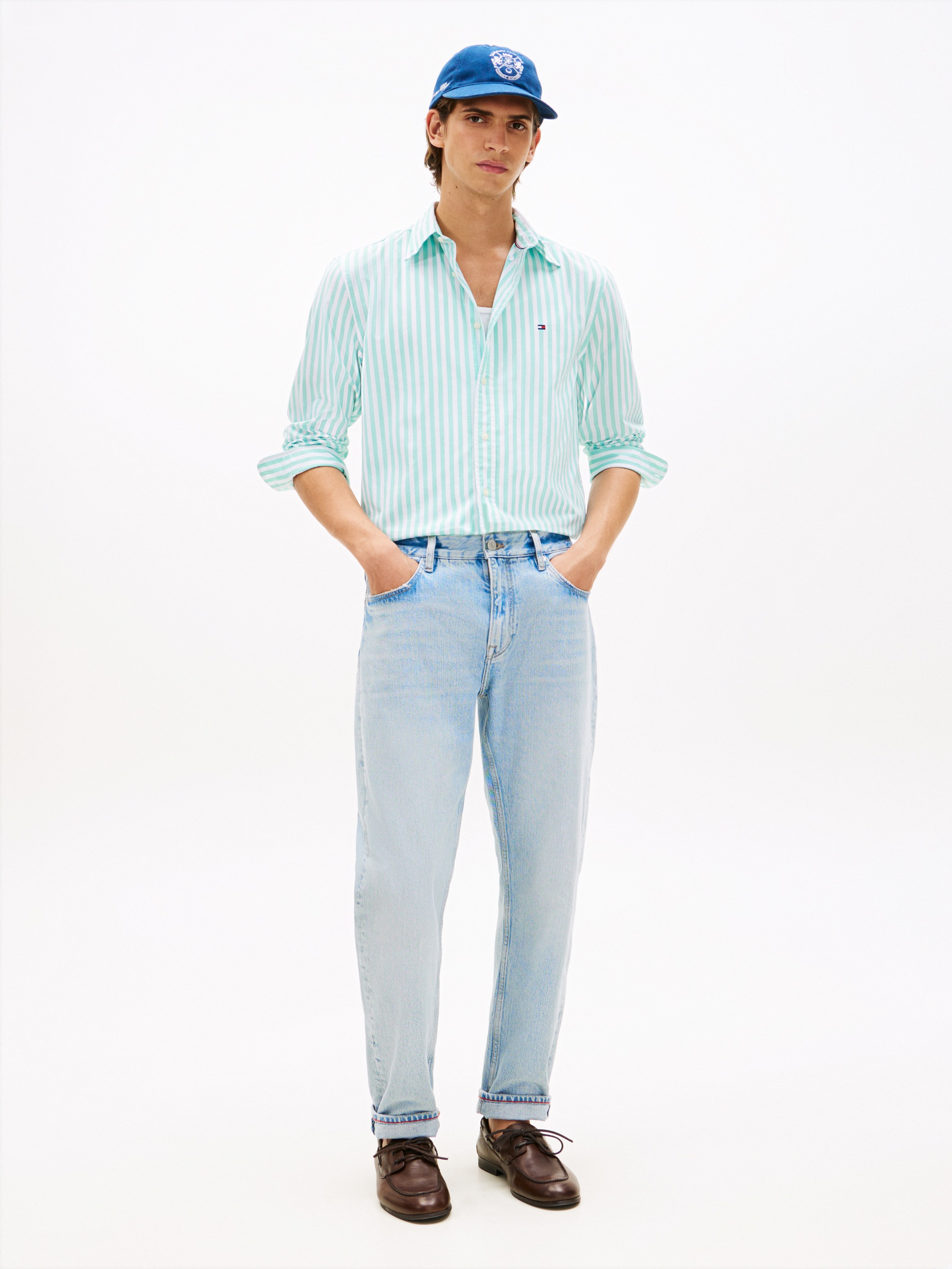 Tommy Hilfiger Langarmhemd »FLEX POPLIN CLASSIC STP Regular Fit« gestreift, Button-Down-Kragen