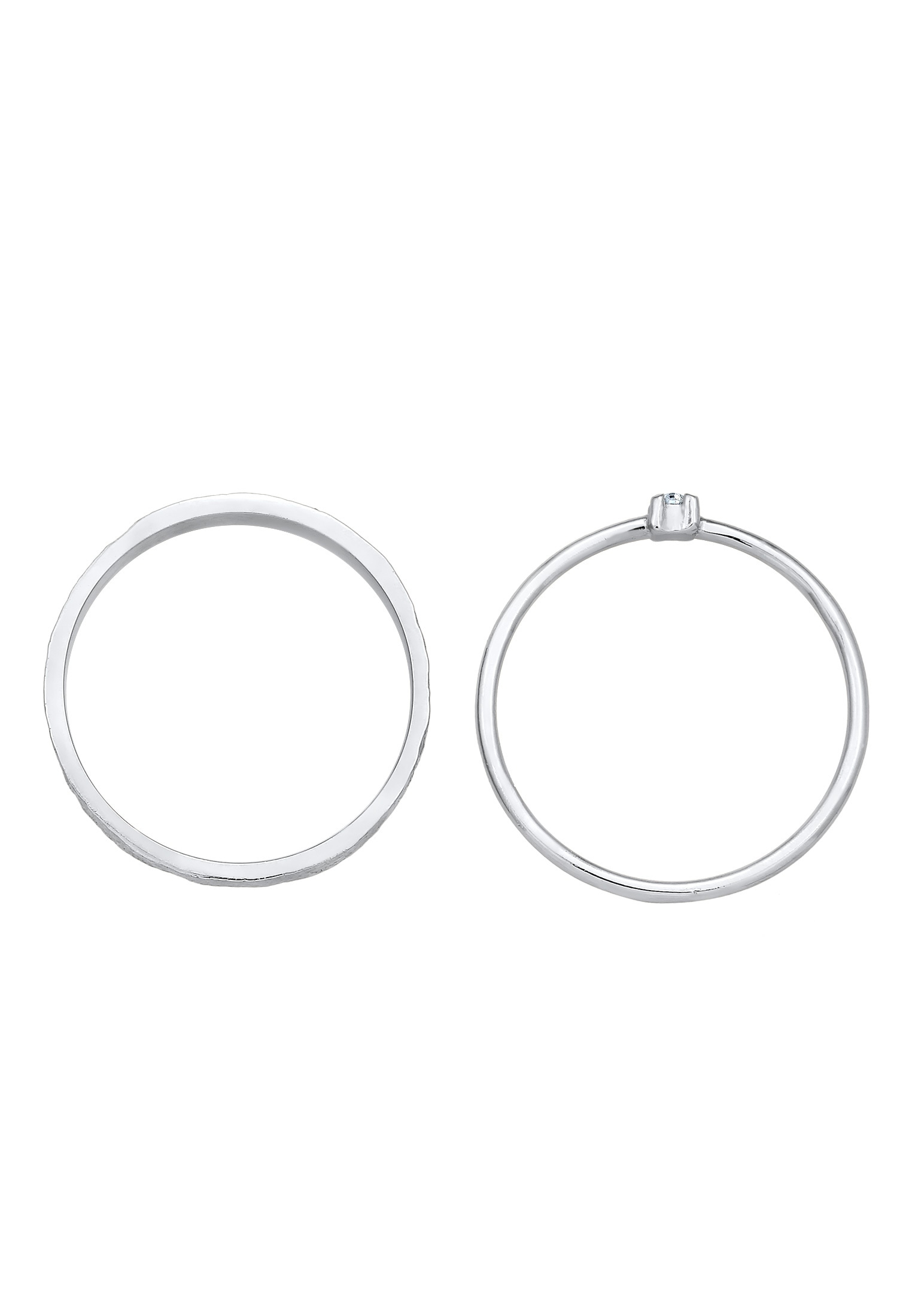 Elli Ring-Set »Ring Stapelring Kristall Solitär Bandring Set 925 Silber«