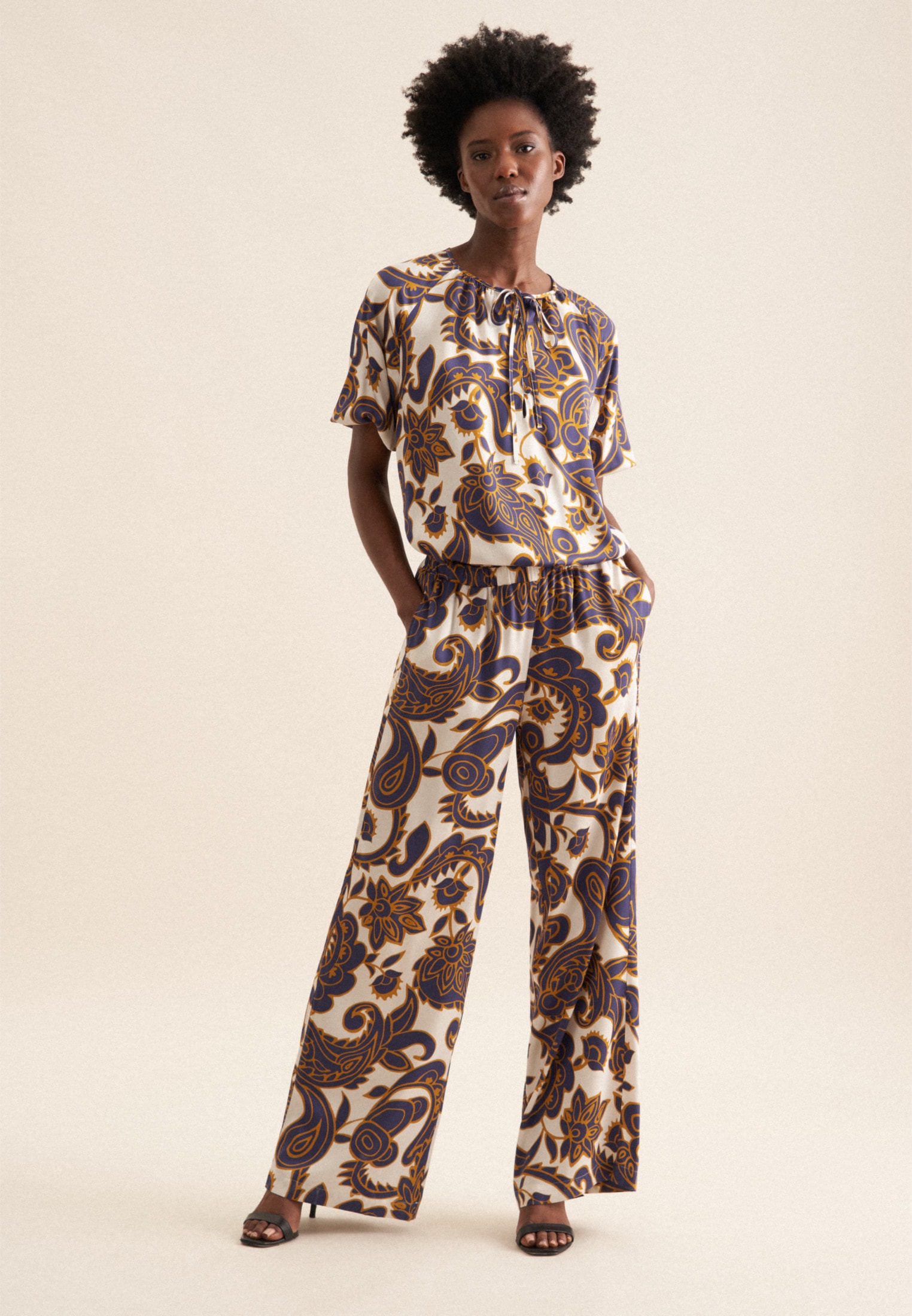 seidensticker Shirtbluse »Schwarze Rose« 1/2 Rundhals Paisley