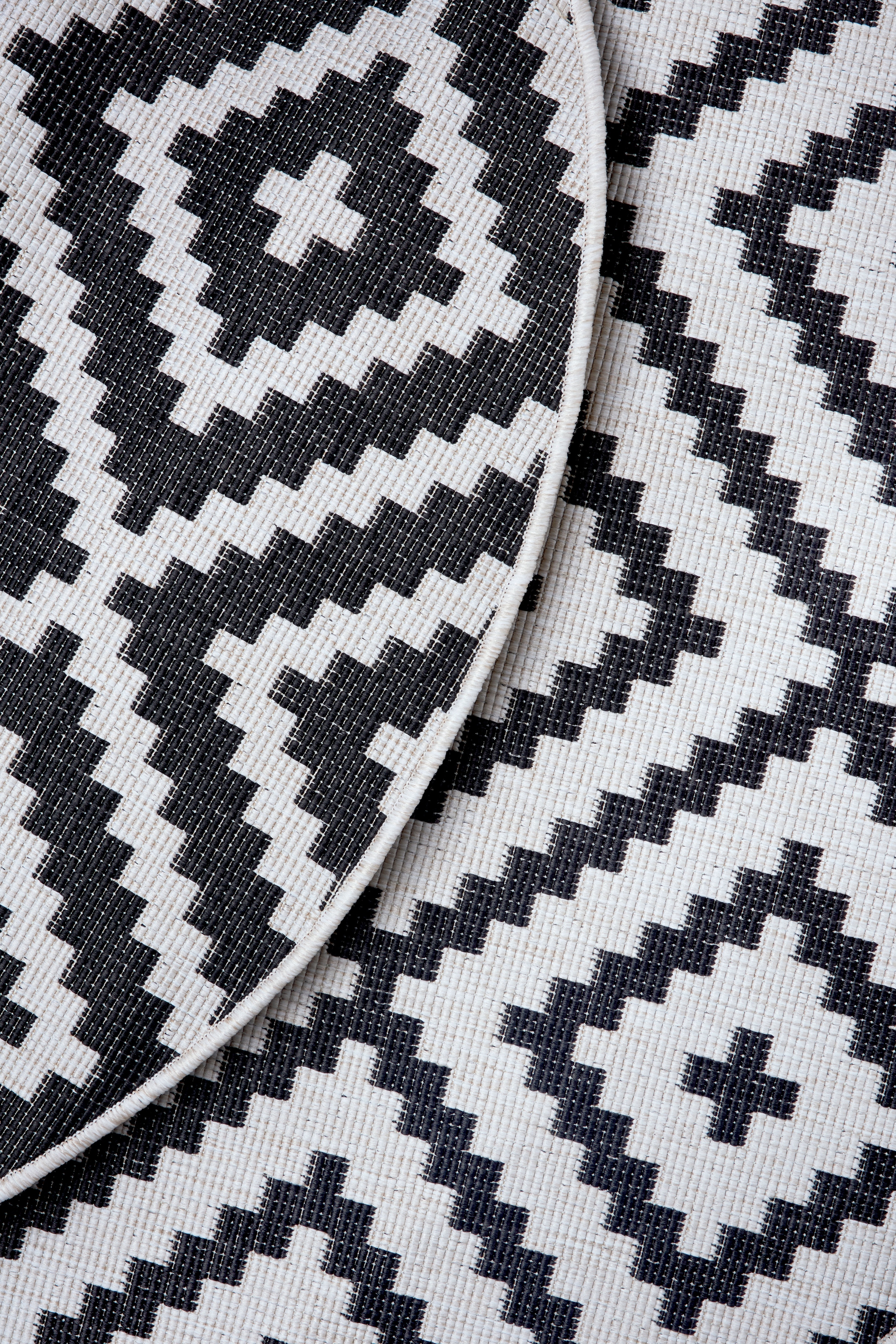 my home Teppich »Ronda Wendeteppich«, rund, 5 mm Höhe, Sisal-Optik, Flachgewebe, In- und Outdoor, geometrisches Boho Design