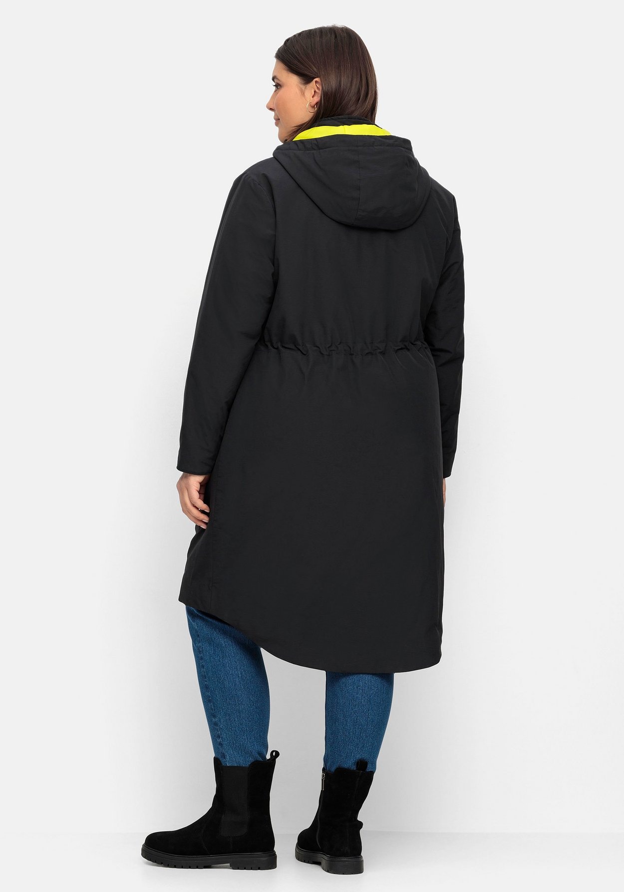 Sheego Funktionsmantel »Parka mit Kapuze und Kontrastfutter, wasserabweisend«