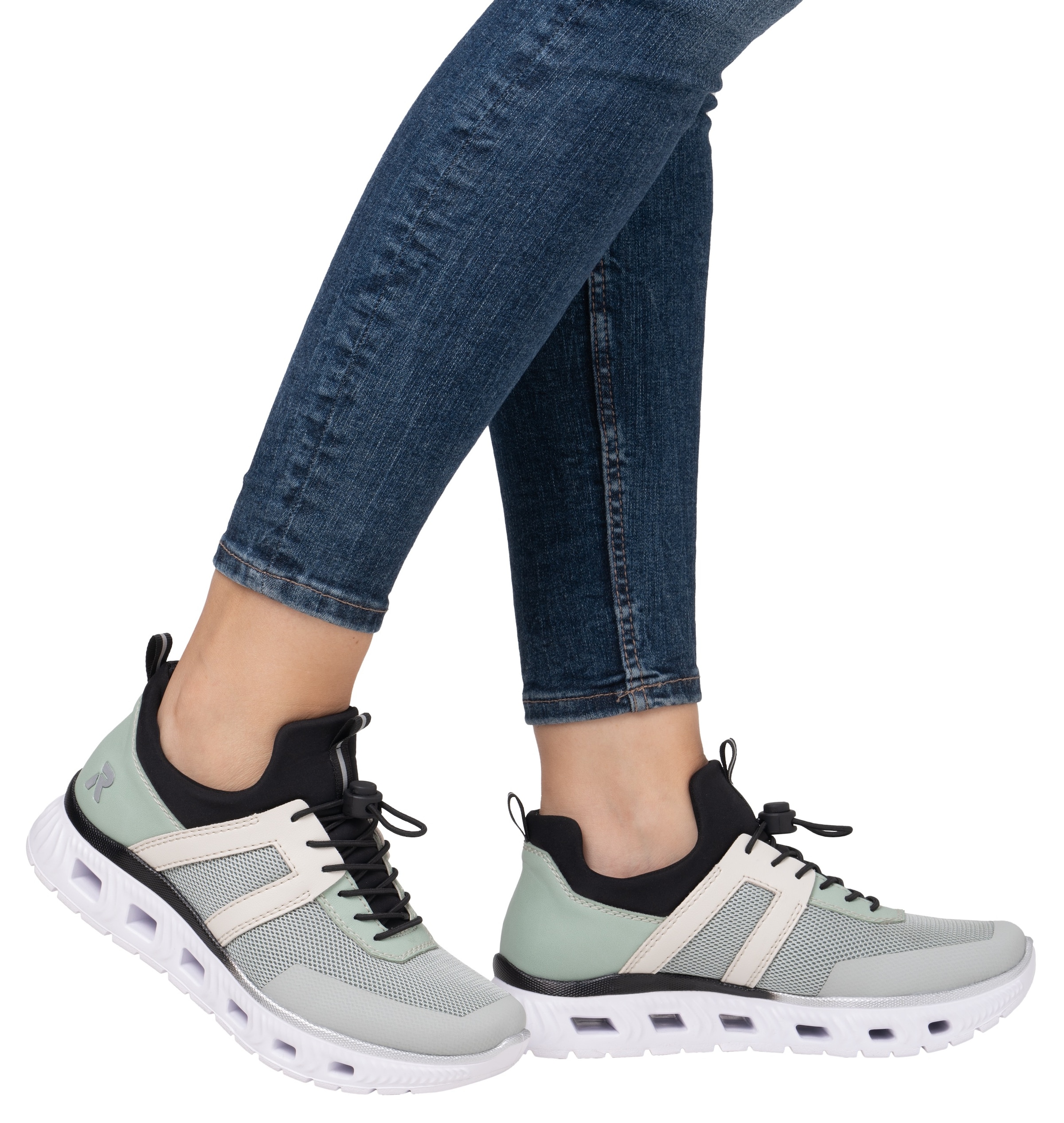 RIEKER Sport Slip-On Sneaker, Chunky Slipper, Freizeitschuh in veganer Verarbeitung