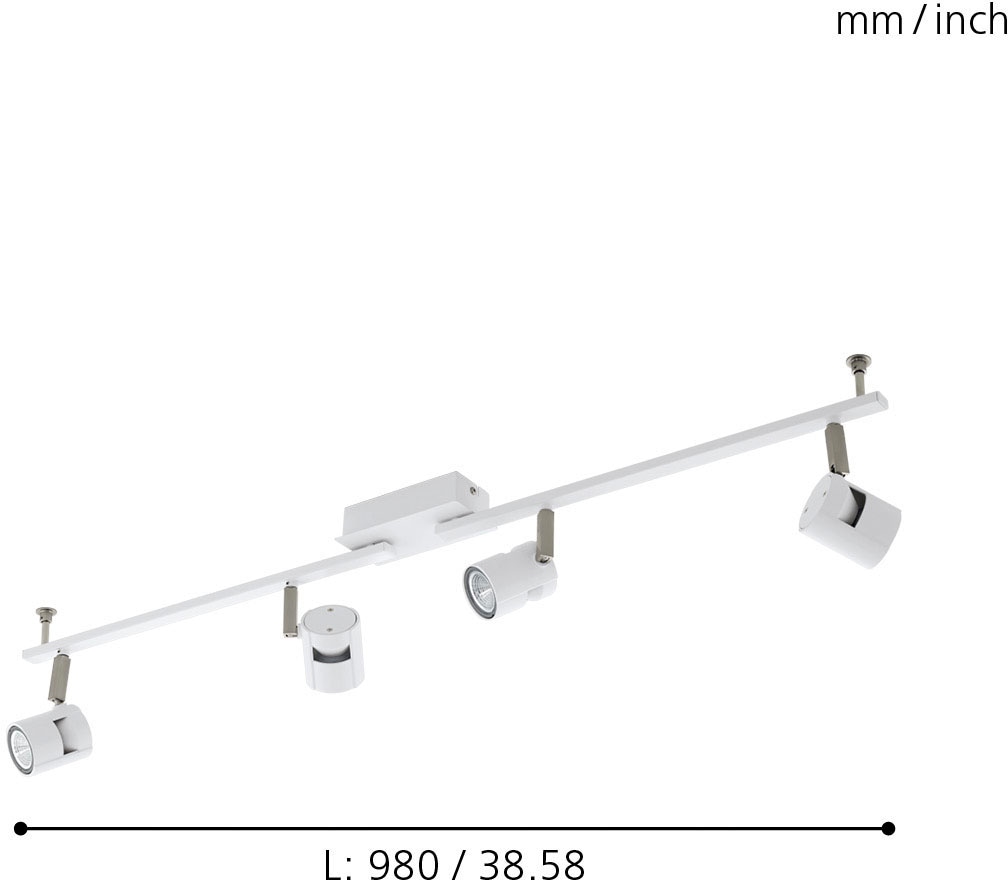 EGLO LED Deckenspots »VERGIANO«, 4 flammig, Leuchtmittel LED-Board-GU10 | LED wechselbar, 3-step dimming