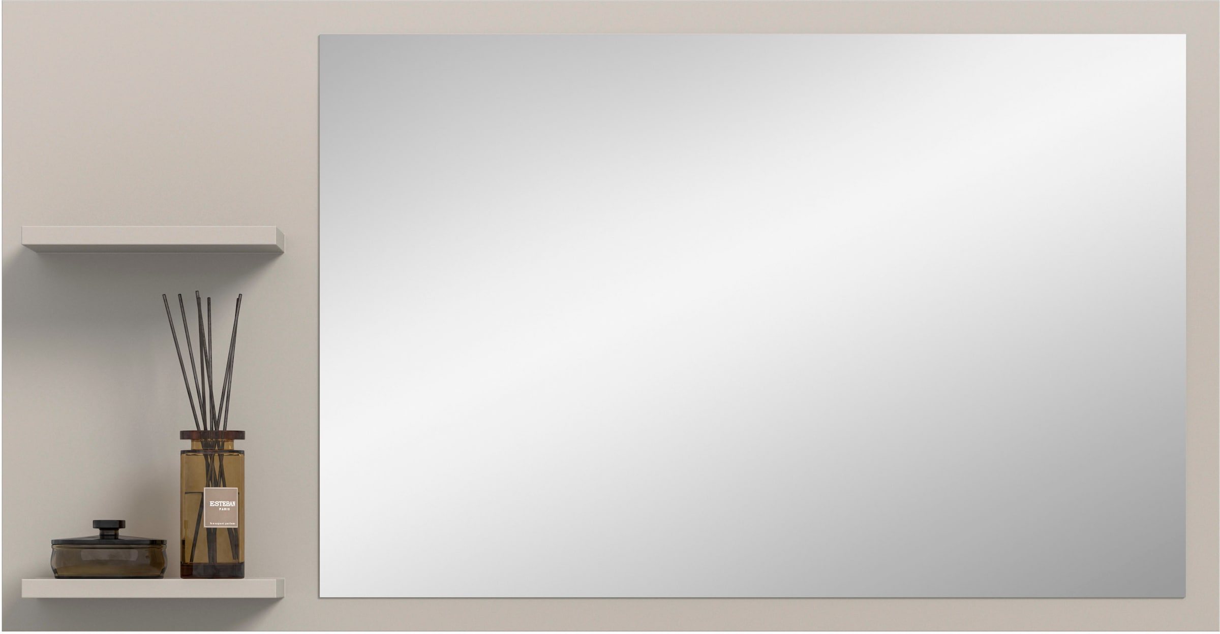 INOSIGN Spiegel »TATIO, 106x55x16 cm, 2 Ablageböden, große Spiegelfläche« Garderobenspiegel, Flurspiegel