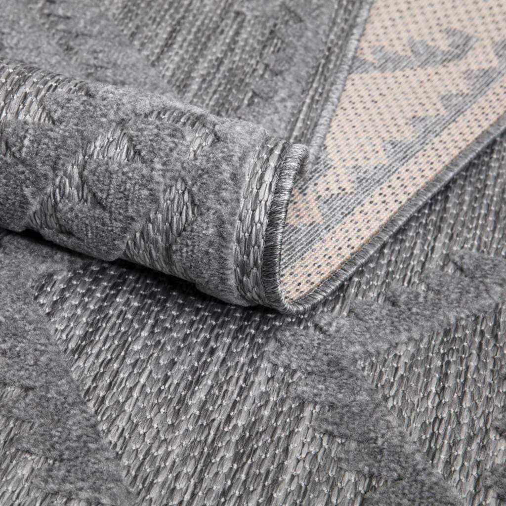 Carpet City Teppich »In-& Outdoorteppich Santorini 454, 3D-Effekt, Raute-Optik«, rechteckig, 5 mm Höhe, Wetterfest & UV-beständig für Terrasse, Balkon, Küche, Flur