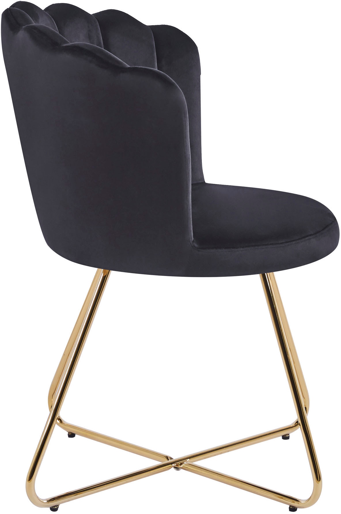 SalesFever Polsterstuhl »Komfortabler Stuhl im eleganten Design«, (Set), 2 St., Samt, Muschel-Design